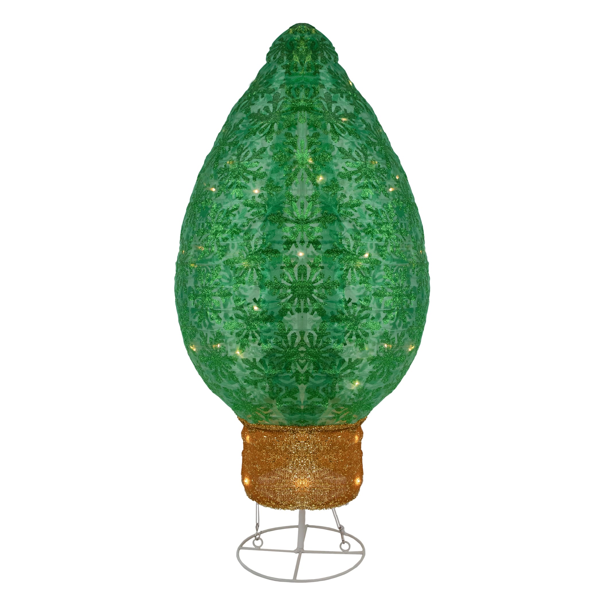 30" Green LED Lighted Retro Light Bulb Outdoor Christmas Decoration