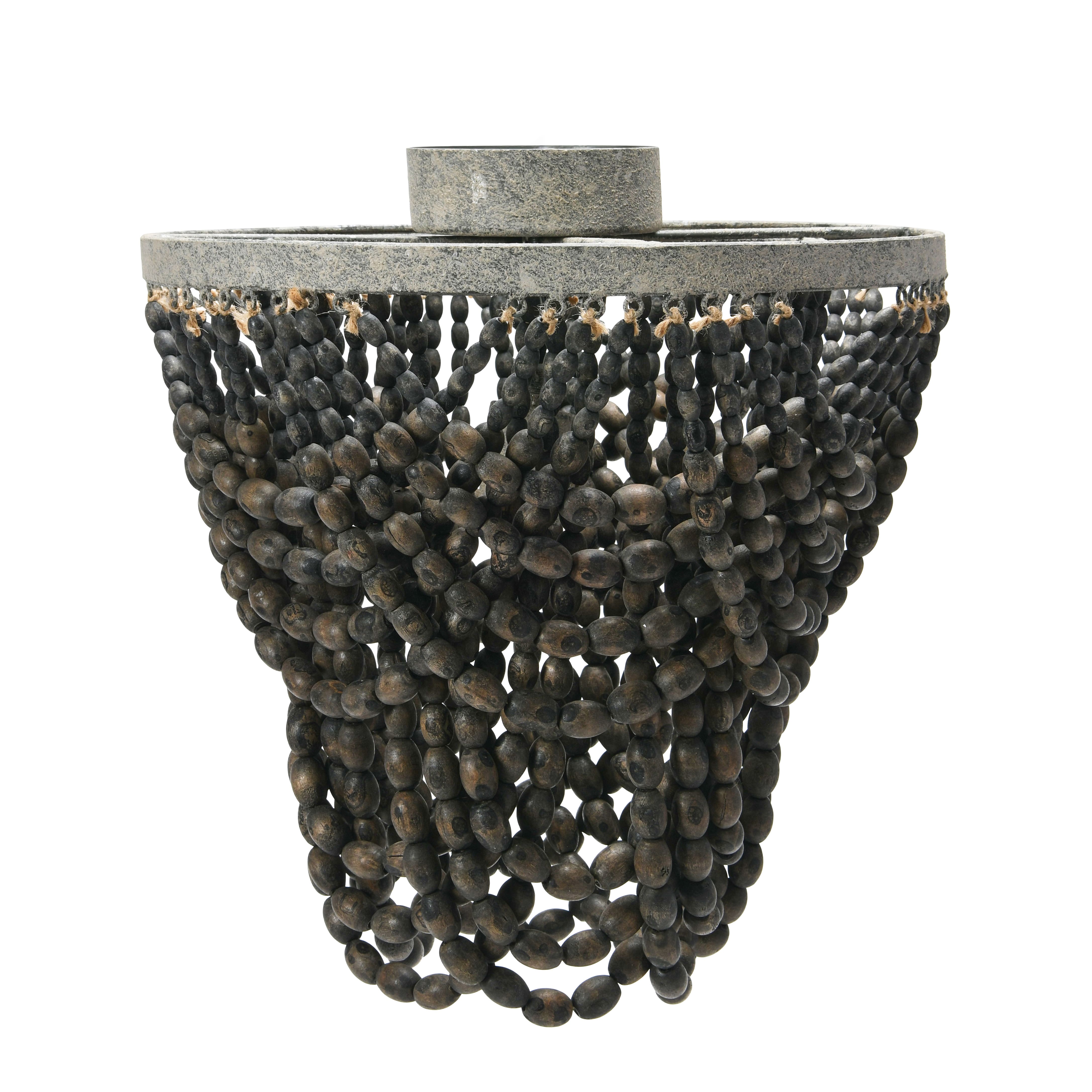 Hello Honey® 2-Tier Draped Wood Bead Semi-Flush Mount Ceiling Light