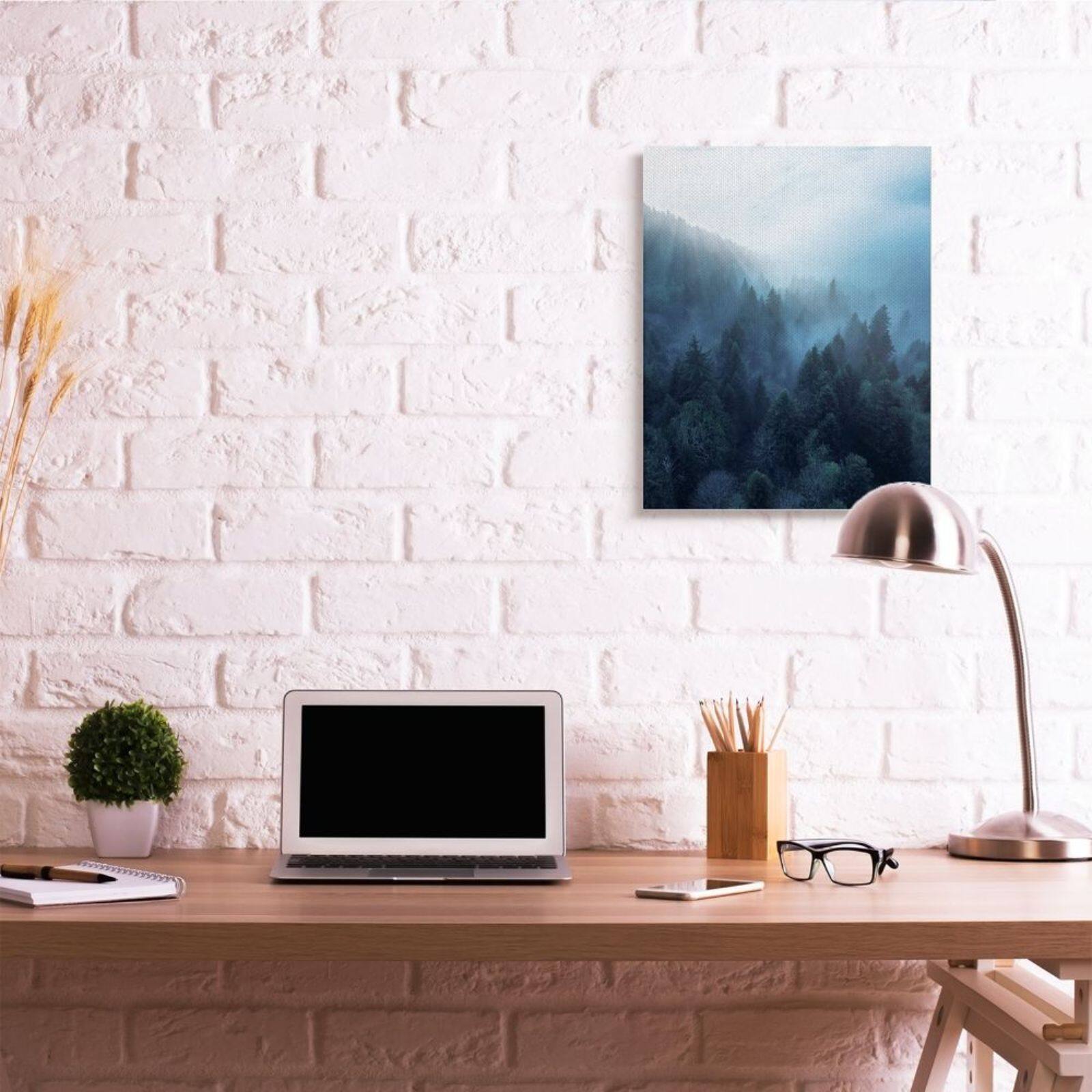 Stupell Industries Daylight over Pine Forest Mountain with Fog Canvas Wall Art