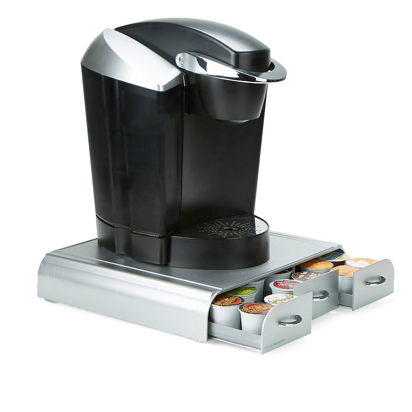 Mind Reader Silver 36 Capacity Single Serve Coffee Pod Holder Drawer