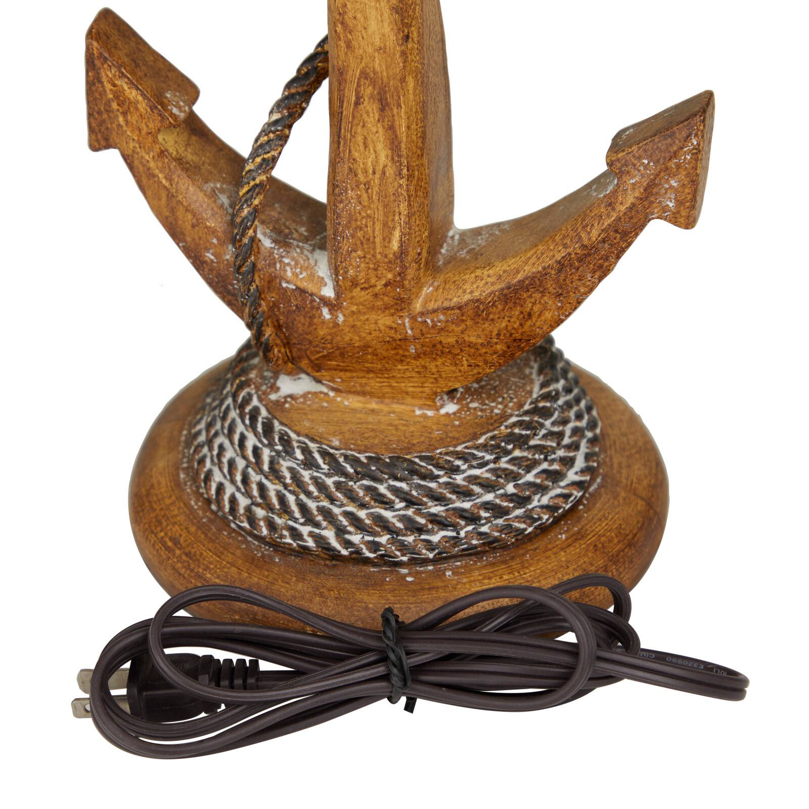 Brown Polystone Table Lamp Set of 2 13&#x22;, 26&#x22;