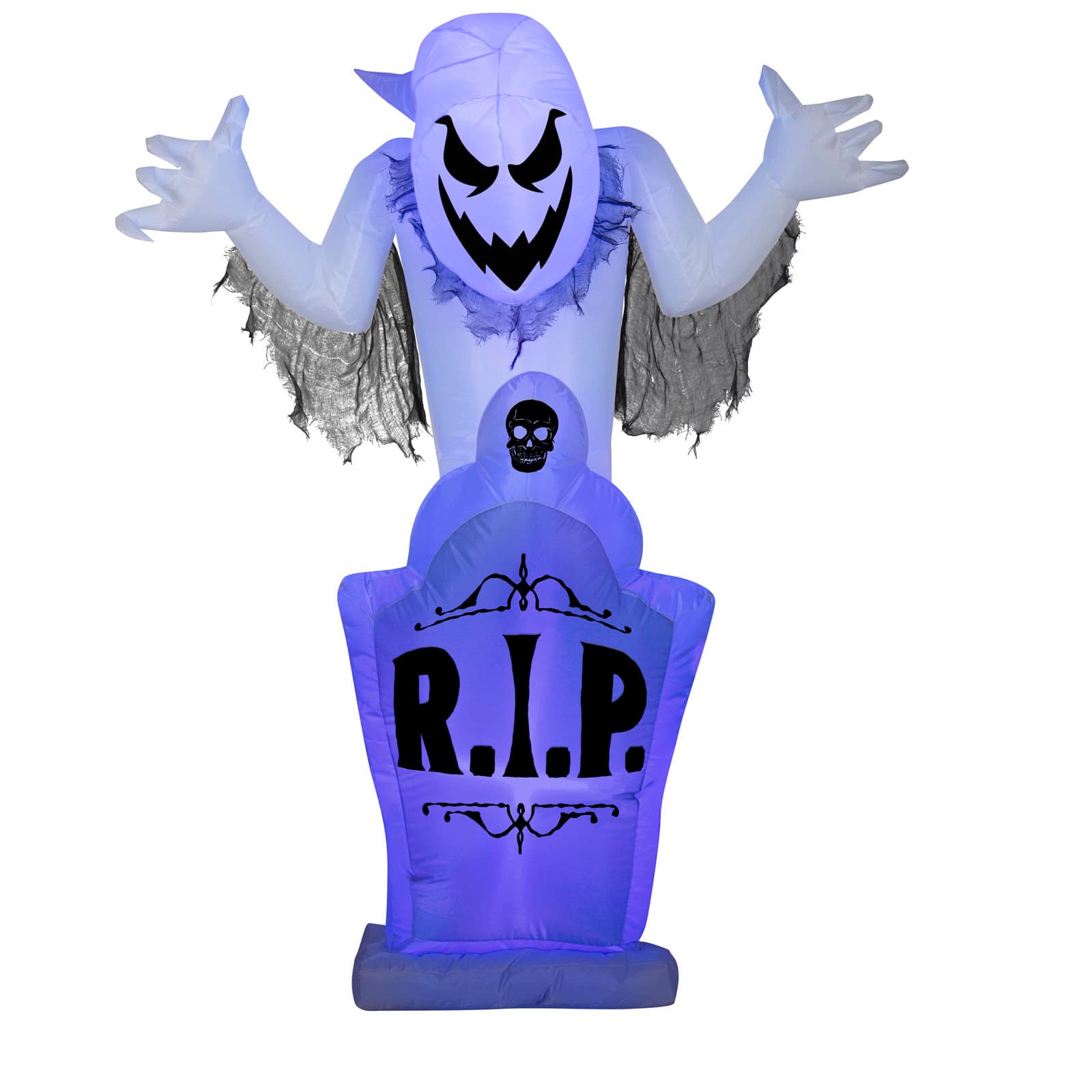 5ft. Airblown&#xAE; Halloween Inflatable Ghost &#x26; Tombstone with Flickering Black Lights