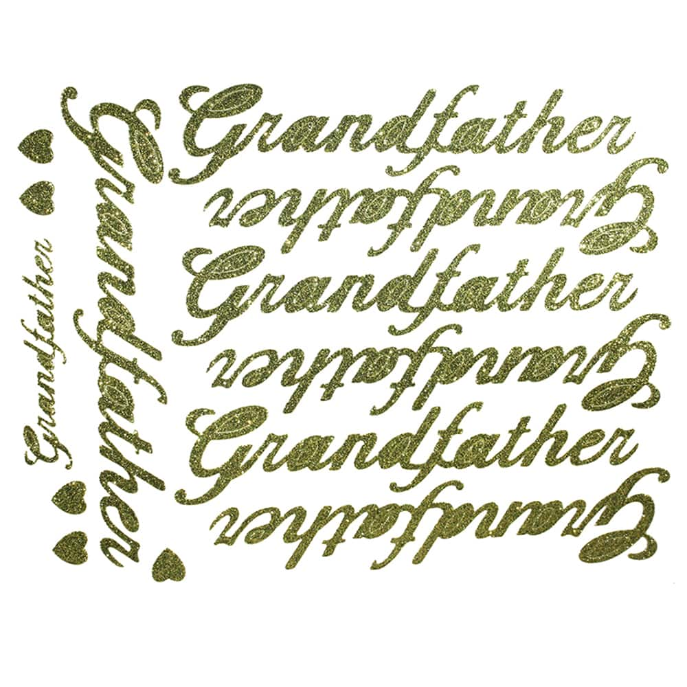 JAM Paper Grandfather Gold Script Floral Accessory