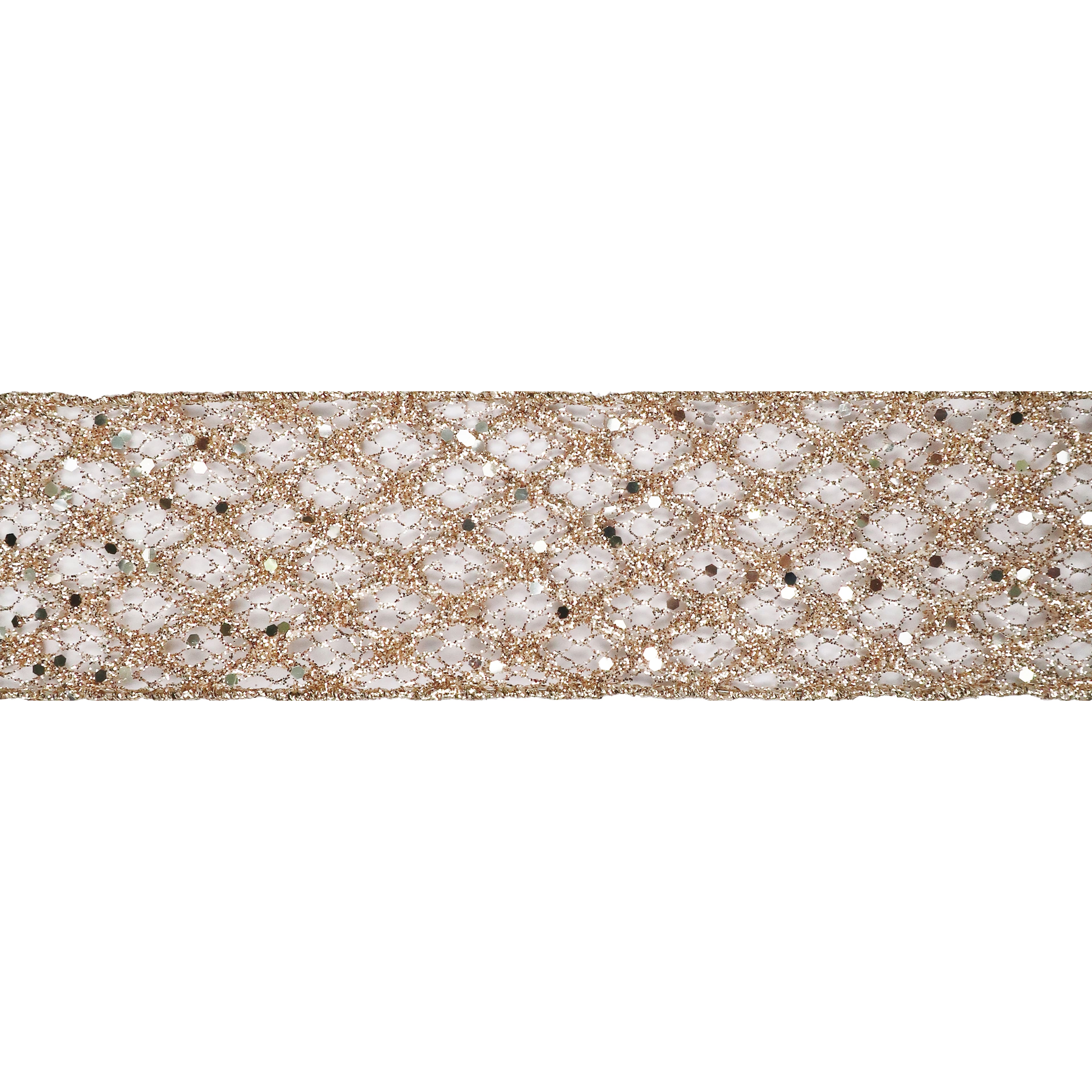 2.5&#x22; x 18ft. Champagne Wired Wide Mesh Ribbon by Celebrate It&#xAE;