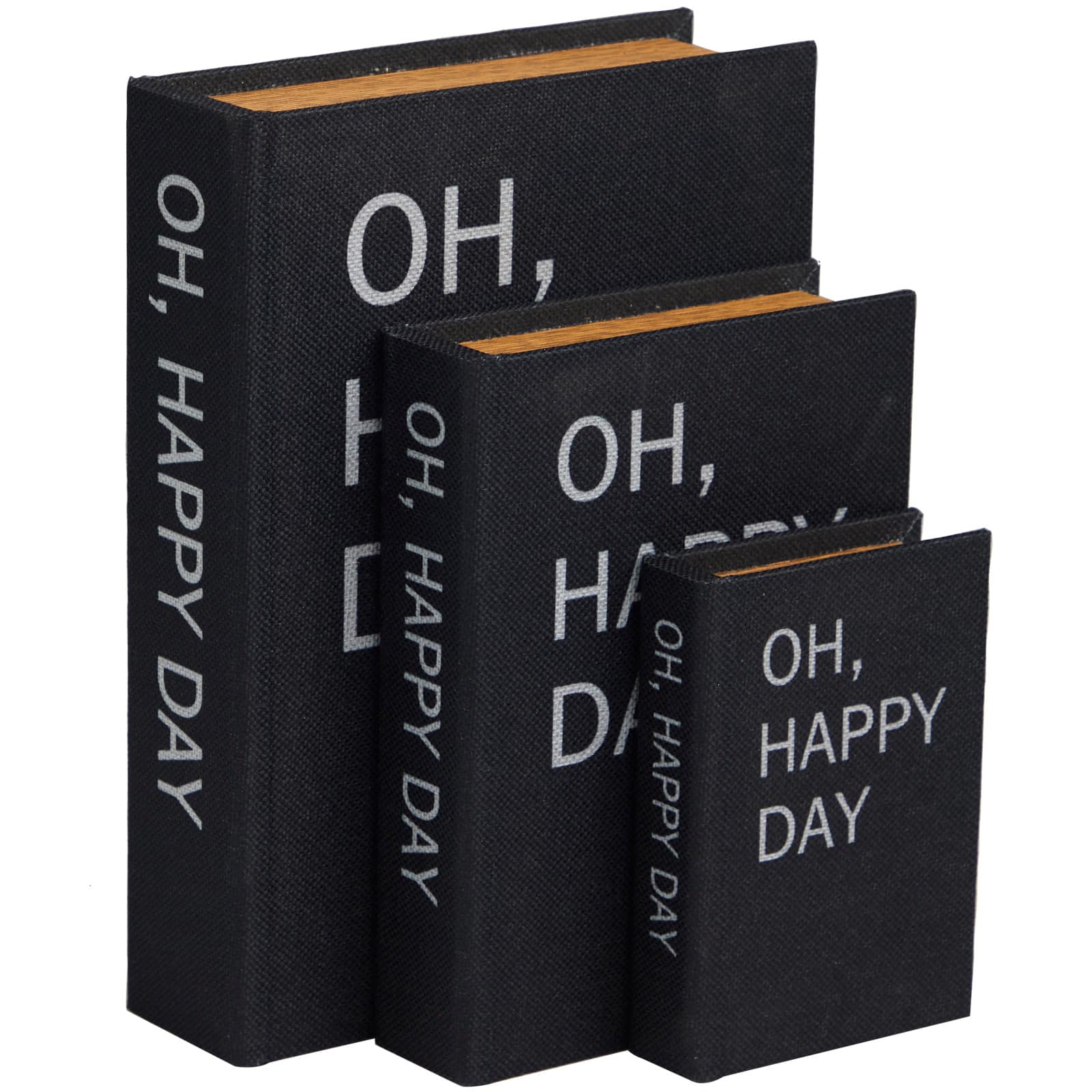 Black Oh, Happy Day Linen Storage Book Box Set | Michaels