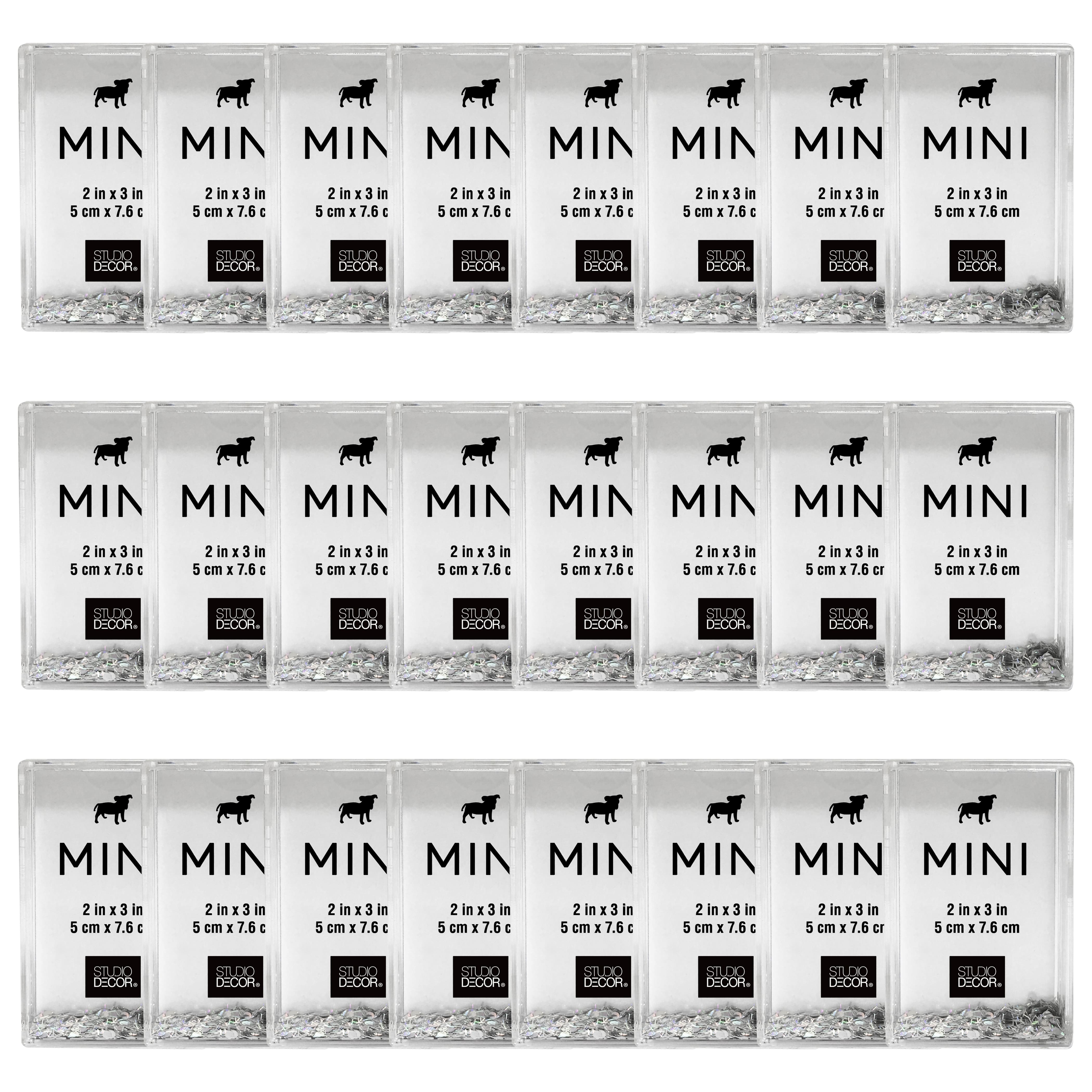 24 Pack: Silver Glitter 2" x 3" Mini Frame by Studio Décor®