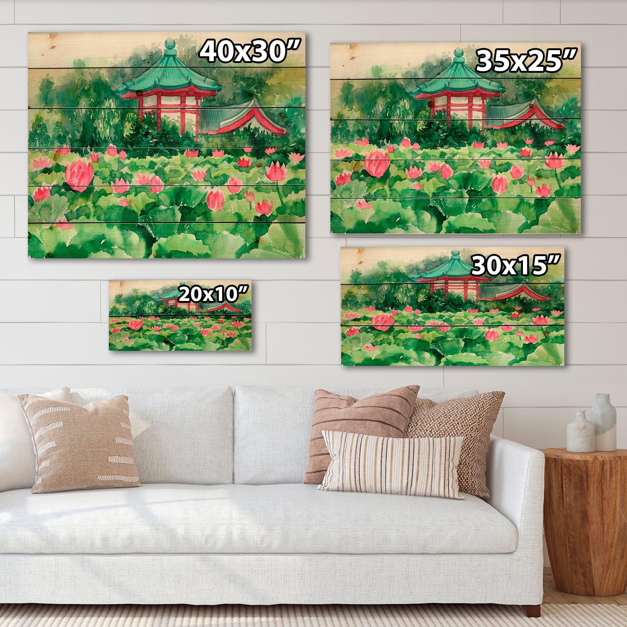 Designart - Lotus Lake and Pagoda