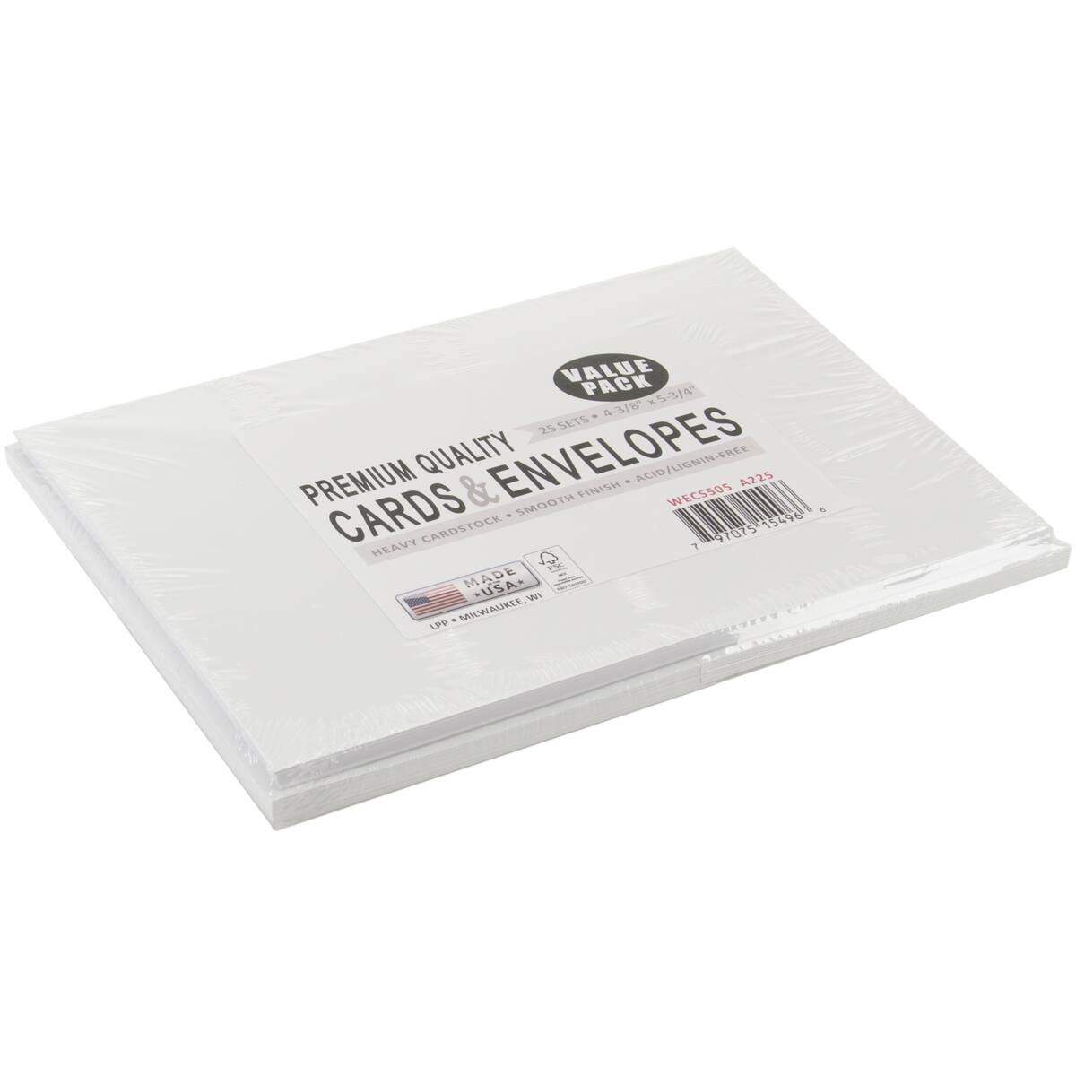 Leader Paper Products White A2 Greeting Cards With Envelopes, 25ct.