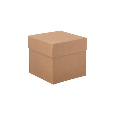 Brown Kraft Jewelry Gift Boxes, 4x4x1, 100 Pack, Fiber Fill