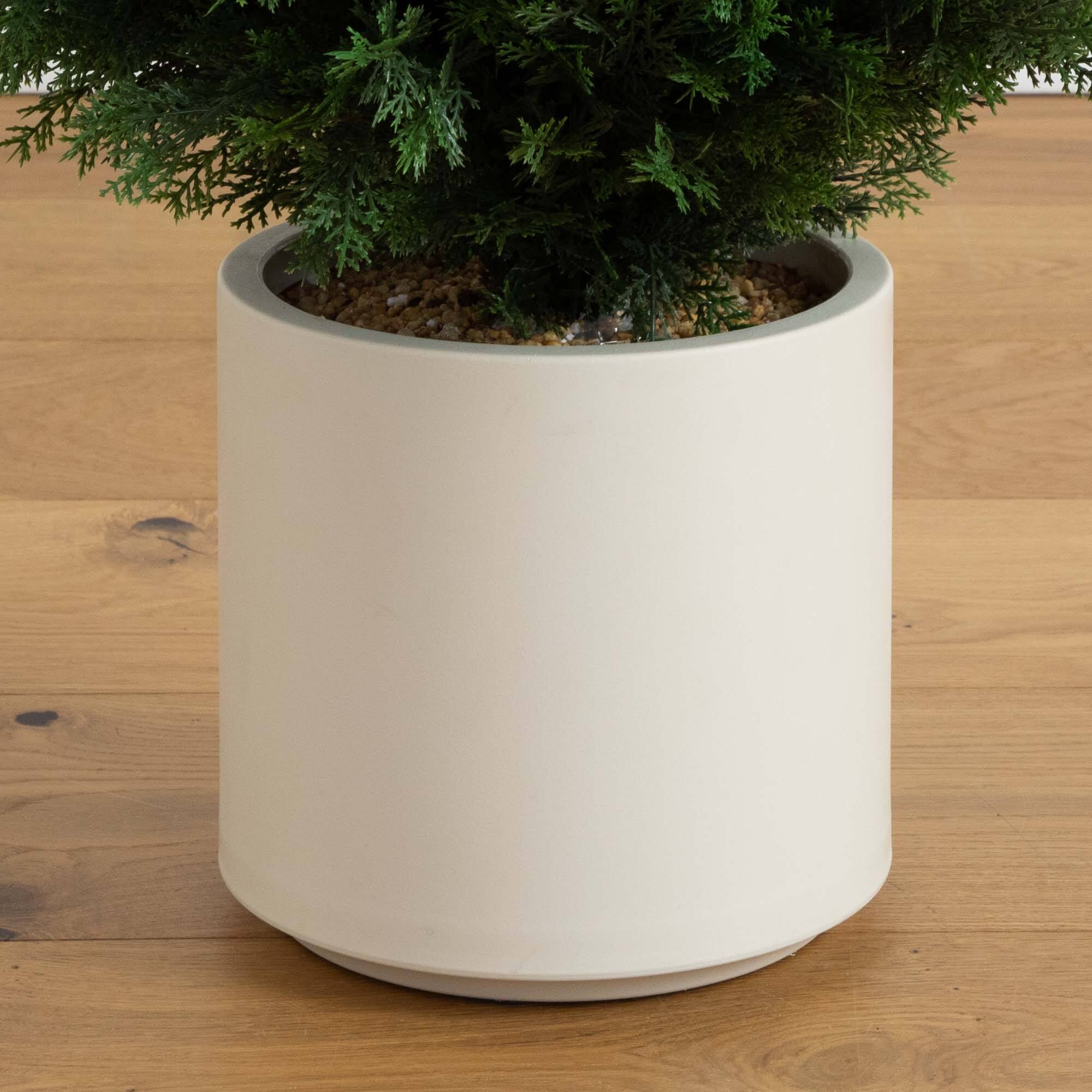 4ft. UV-Resistant Cedar Tree in White Planter