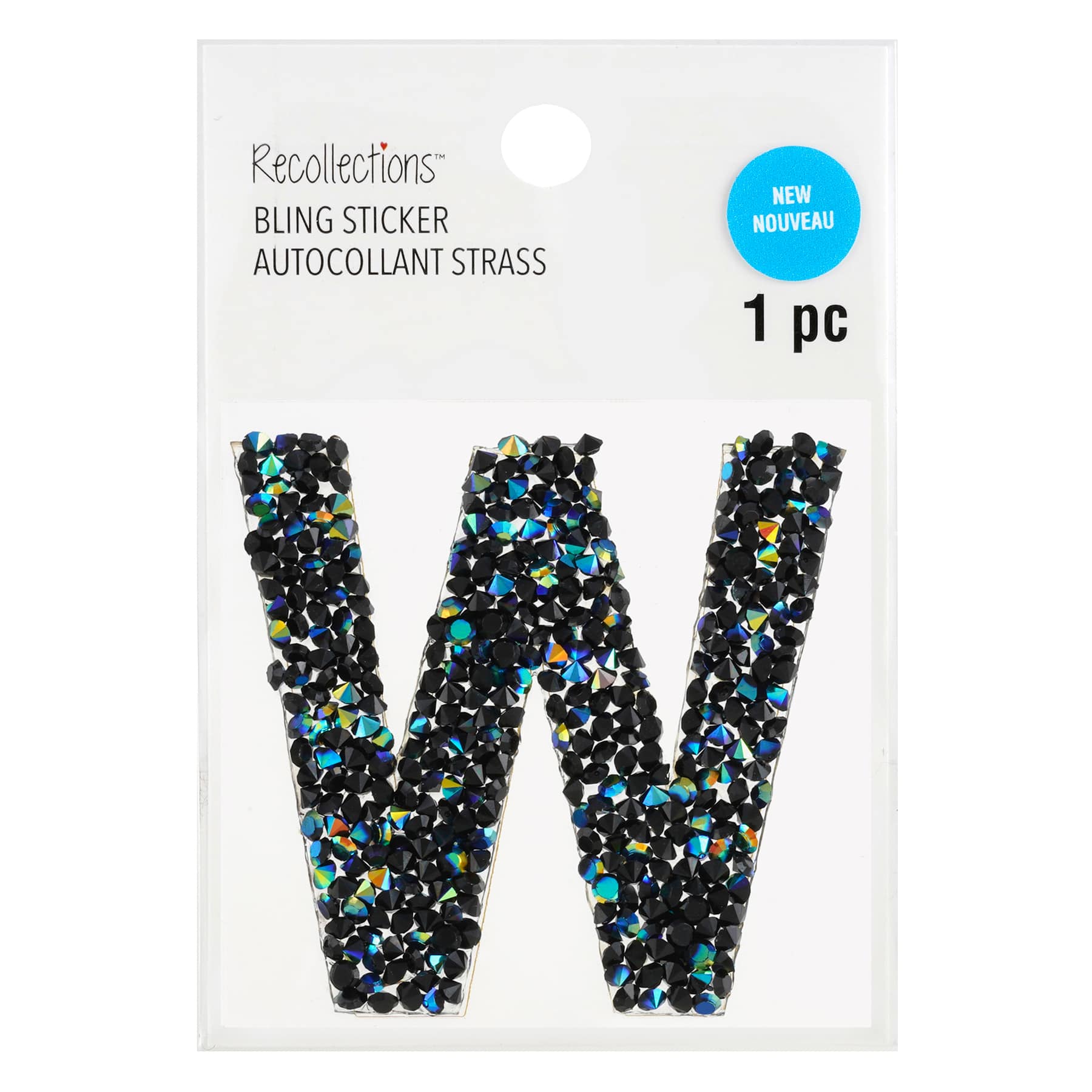 12 Pack: Black AB Letter Bling Sticker by Recollections&#xAE;