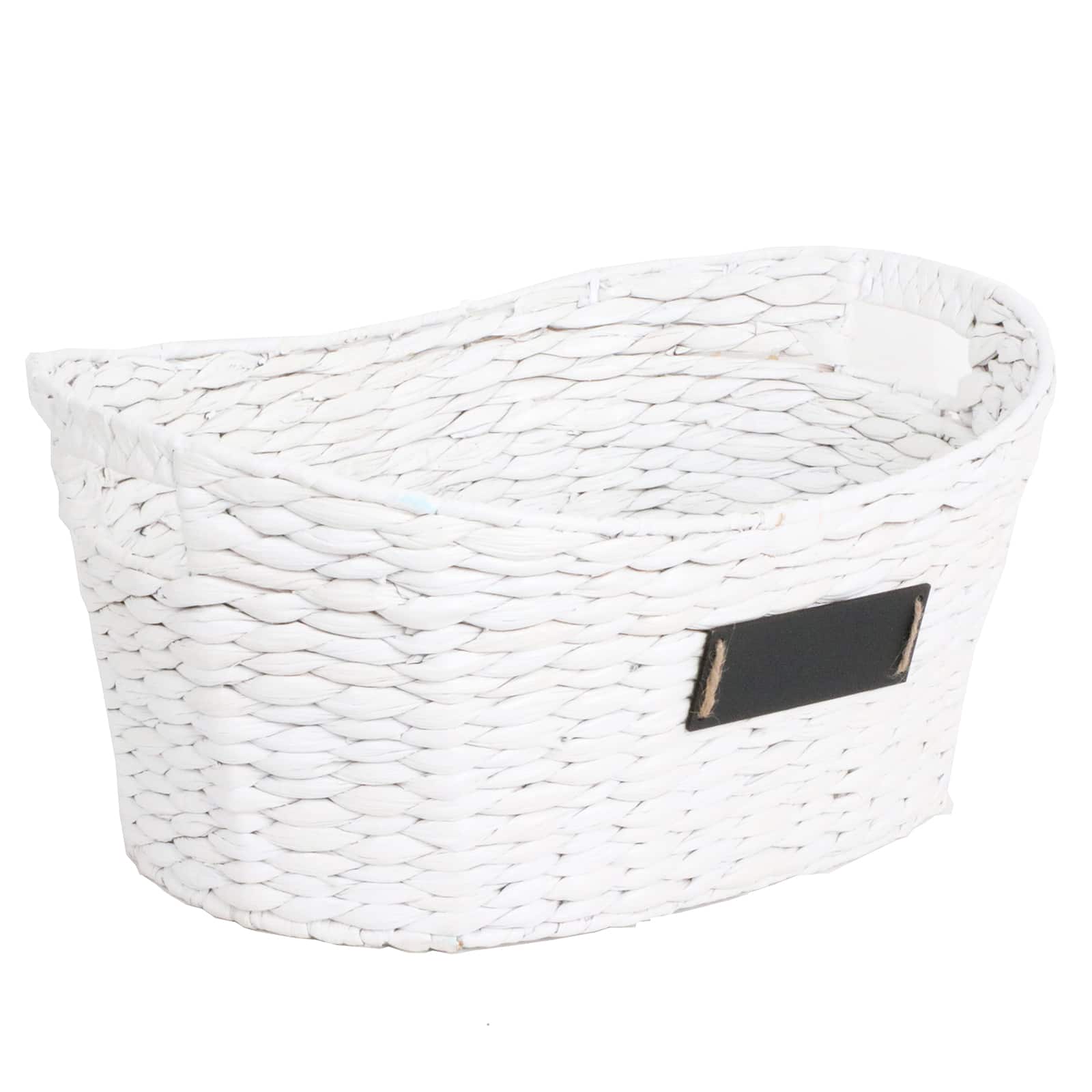 small white laundry basket