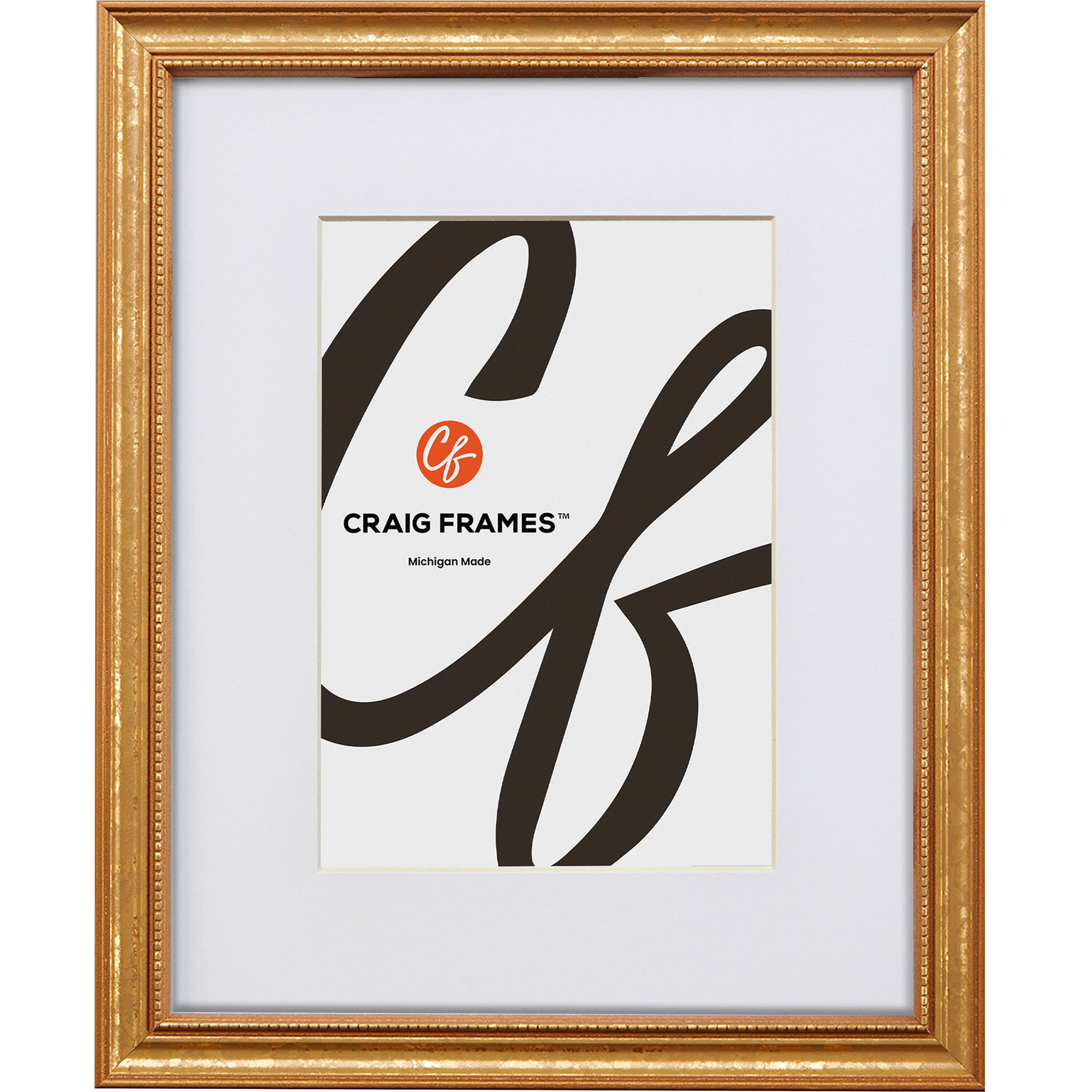 Craig Frames 4 Pack Stratton Aged Gold Picture Frame with Mat