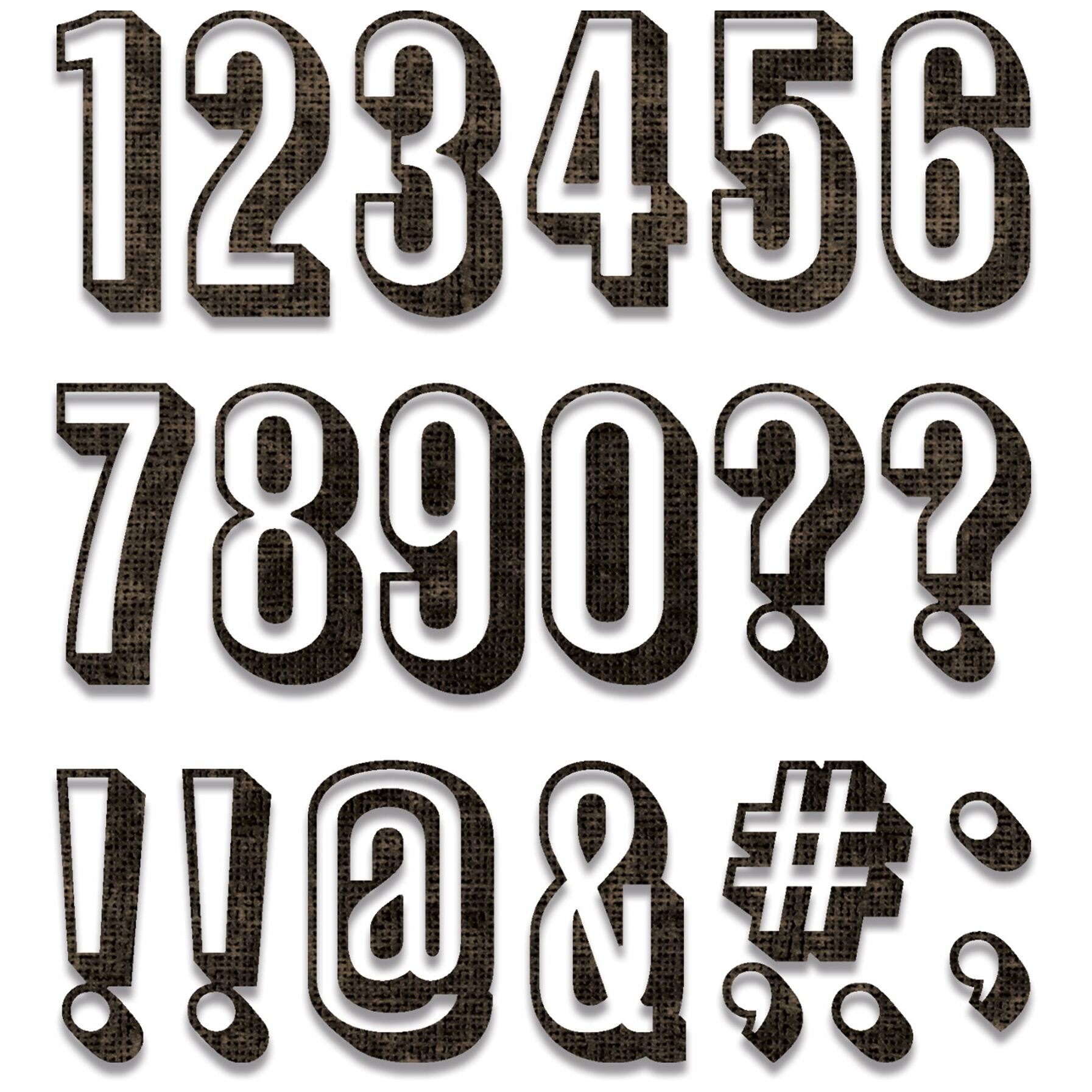 Sizzix® Thinlits® Alphanumeric Shadow Numbers Die Set by Tim Holtz®