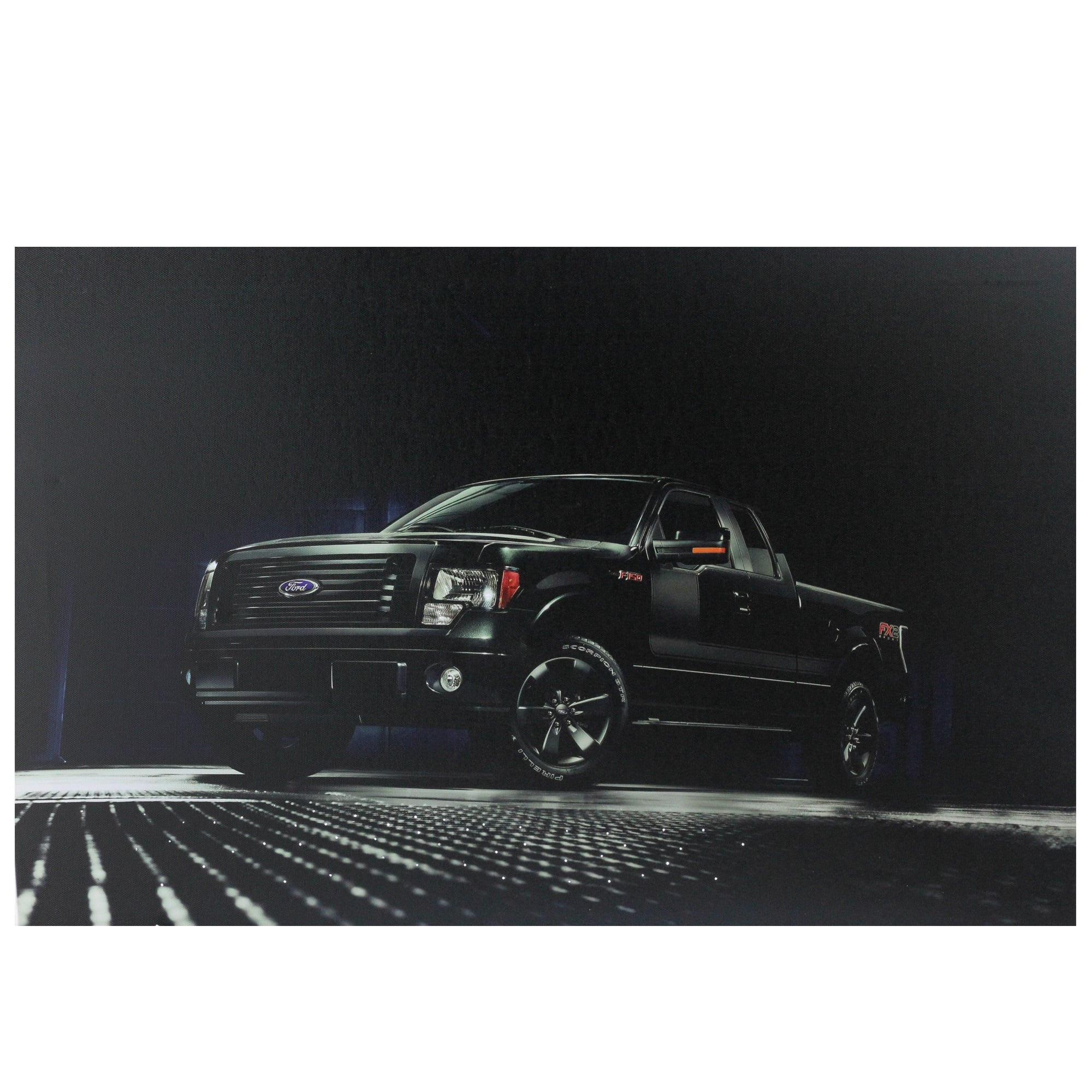Fiber Optic &#x26; LED Black Ford F150 FX2 Sport Canvas Wall Art