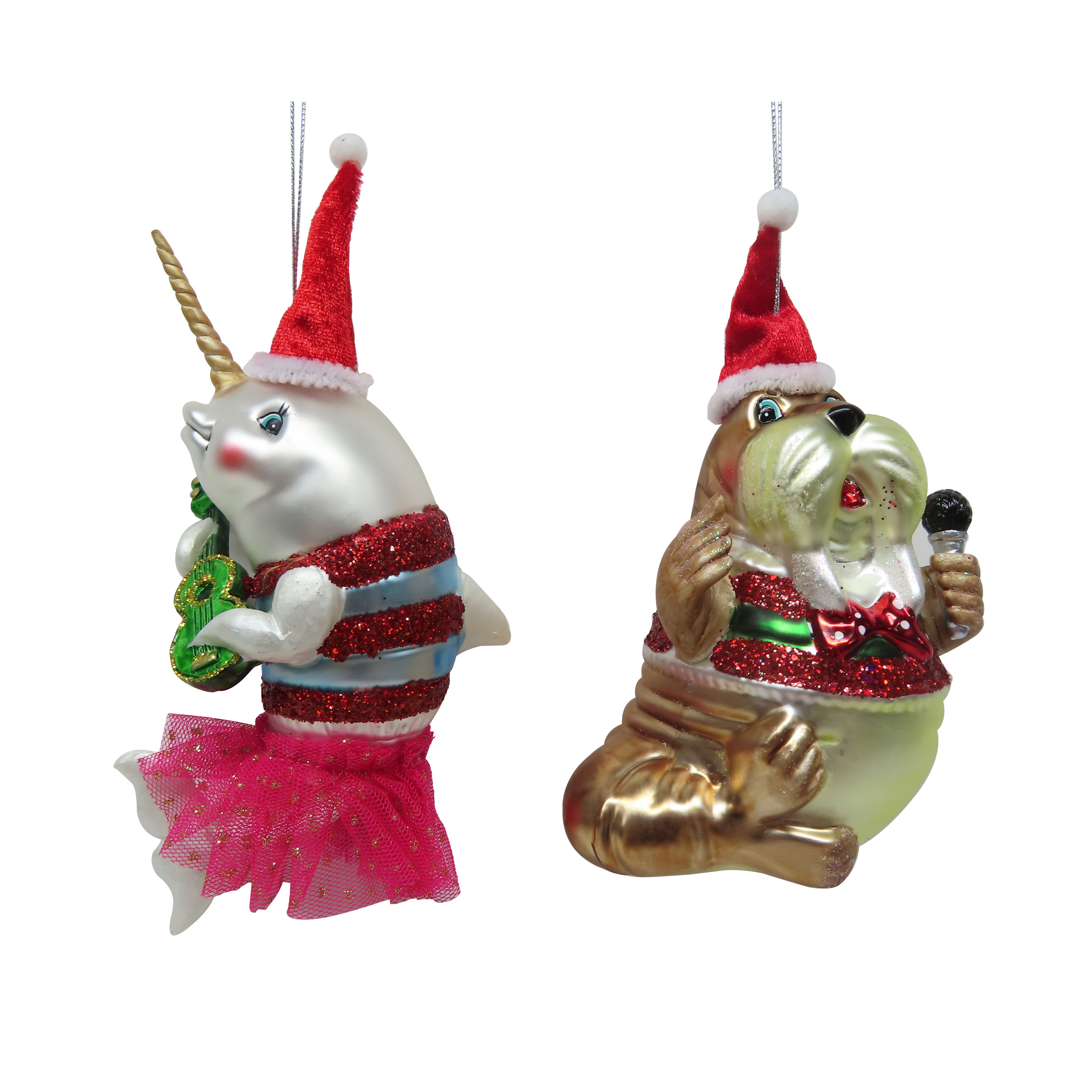 Assorted 6.25&#x22; Musical Marine Animal Glass Ornament by Ashland&#xAE;