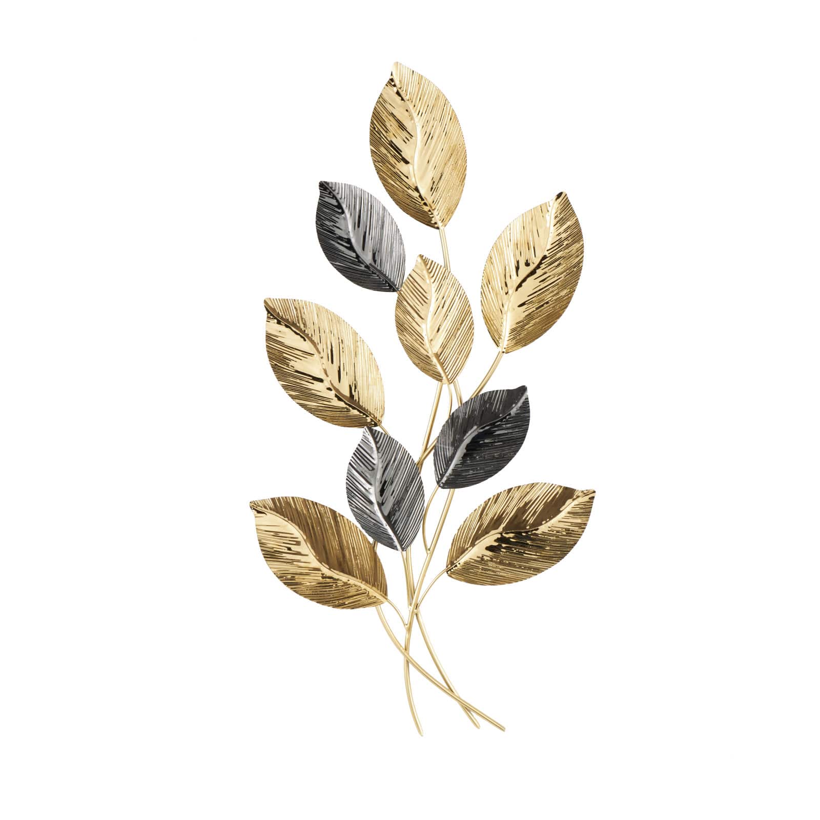 19" x 36" Gold Stainless Steel Metal Leaf Layered Home Wall Décor