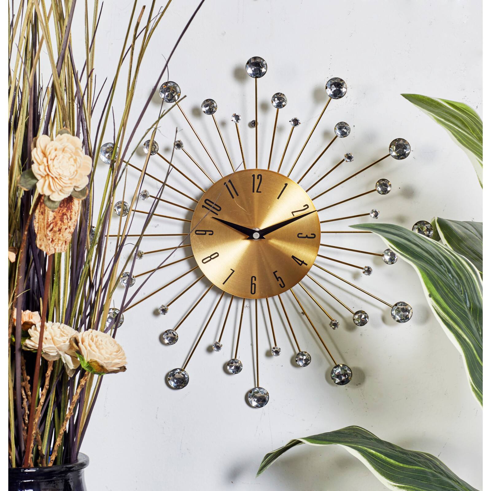 Gold Glam Metal Wall Clock