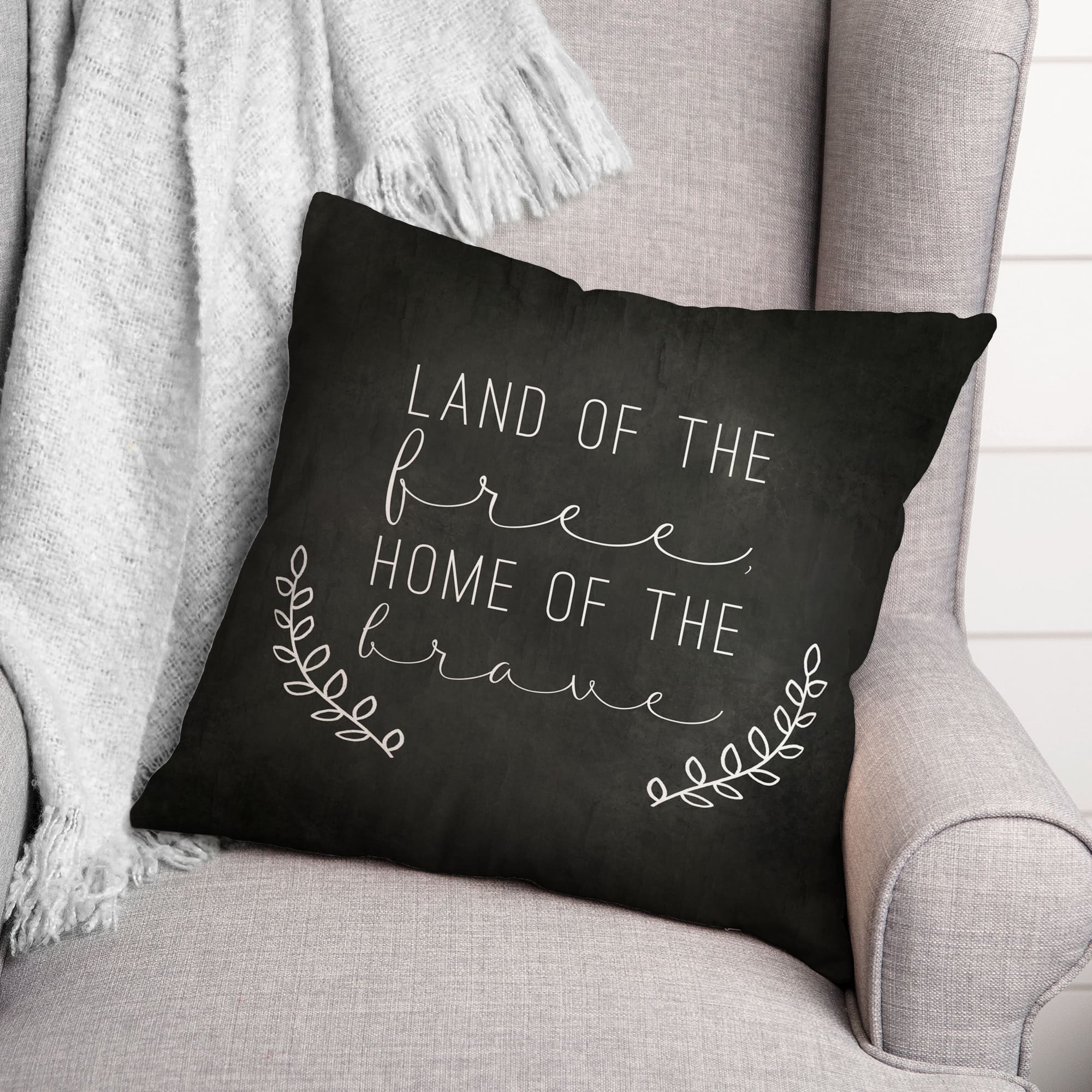 Land of The Free Home of The Brave Throw Pillow