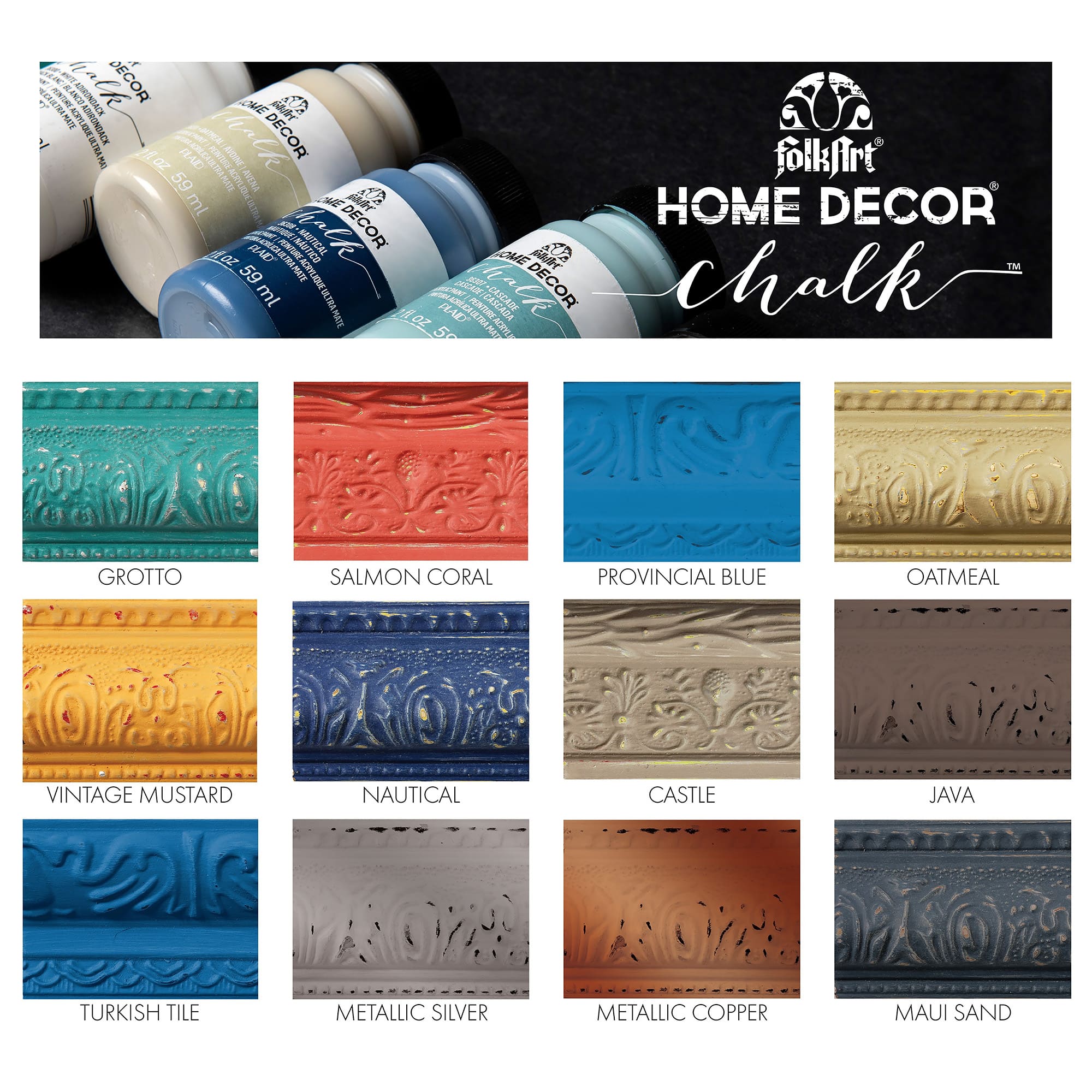 FolkArt® Home Décor Chalk Paint 12 Color Set