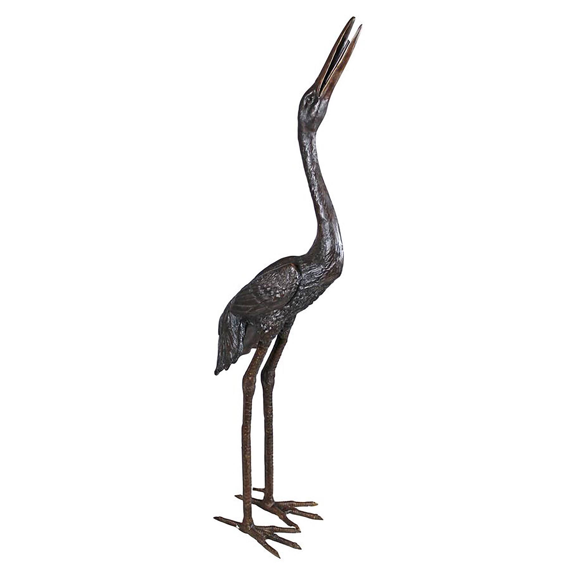 Design Toscano 50" Heron Head High Cast Bronze Garden Statue