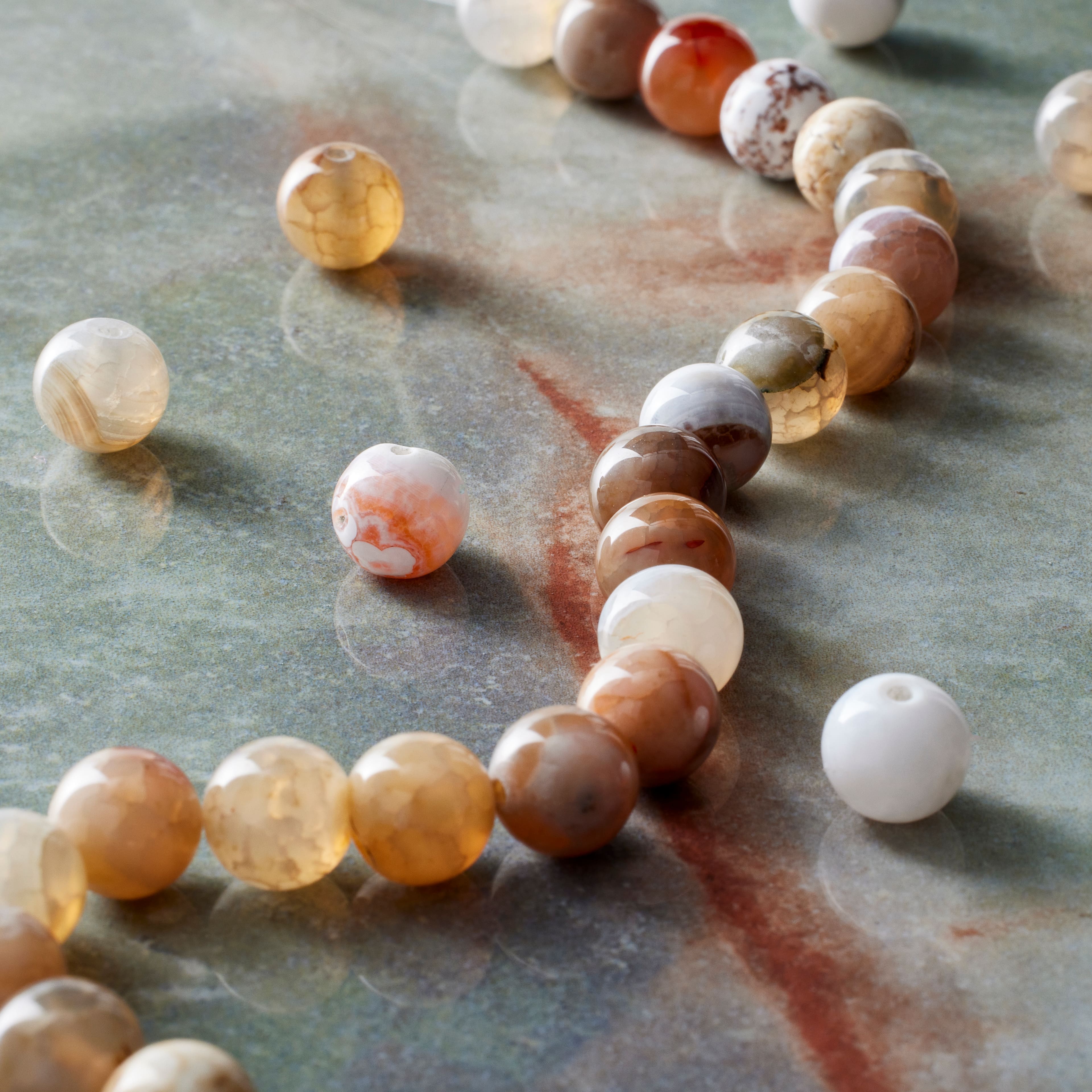 Fire Agate Round Beads, 8mm by Bead Landing&#x2122;