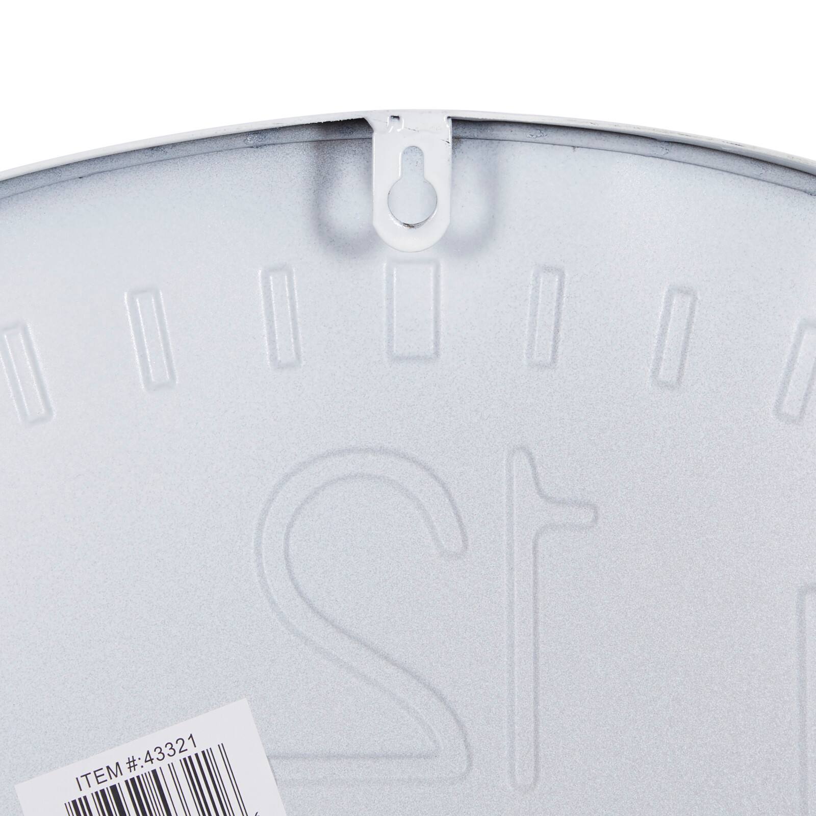 White Contemporary Cottage Metal Wall Clock