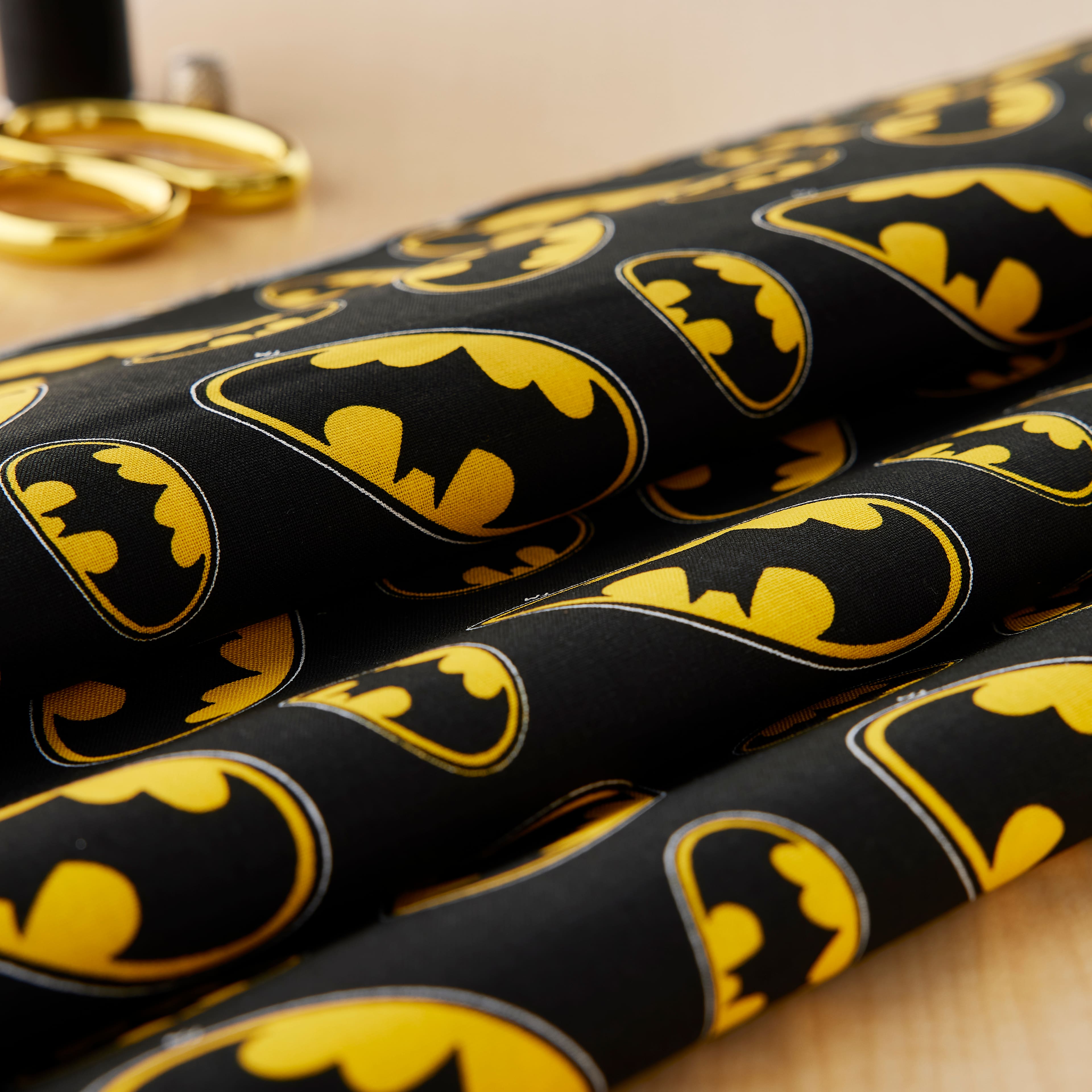 Camelot® Fabrics Batman™ Black & Yellow Sign Cotton Fabric
