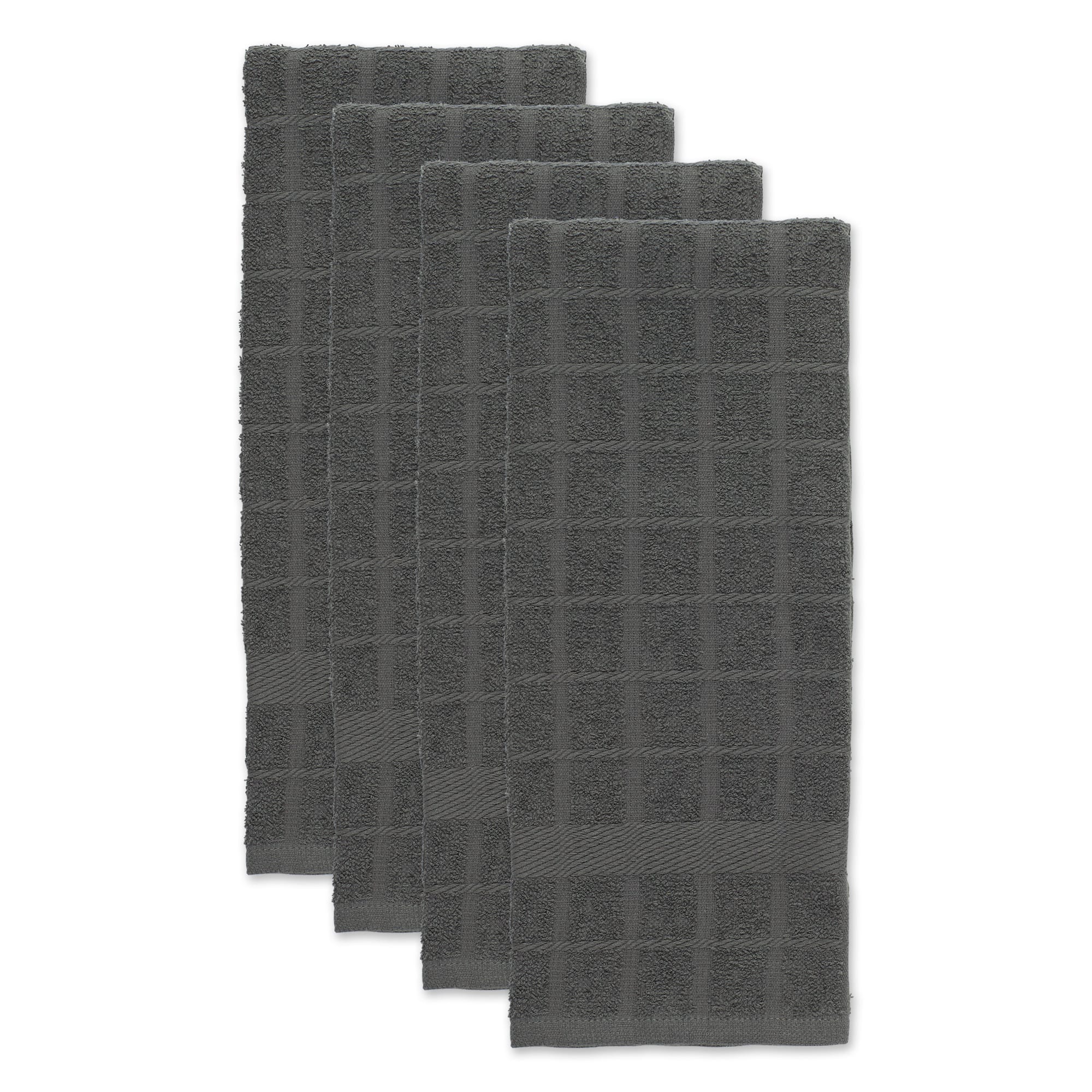 DII® Solid Windowpane Terry Dishtowels, 4ct.