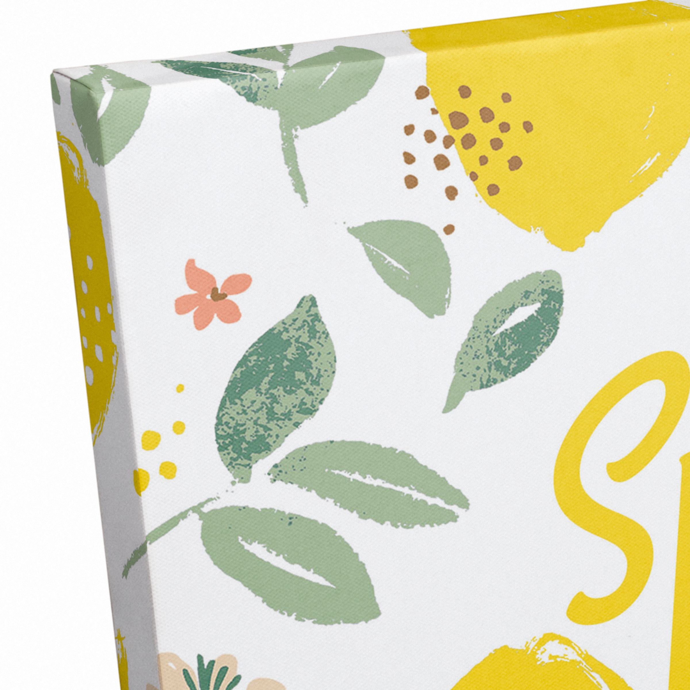Spring Lemon Pattern 11" x 14" Canvas Wall Art
