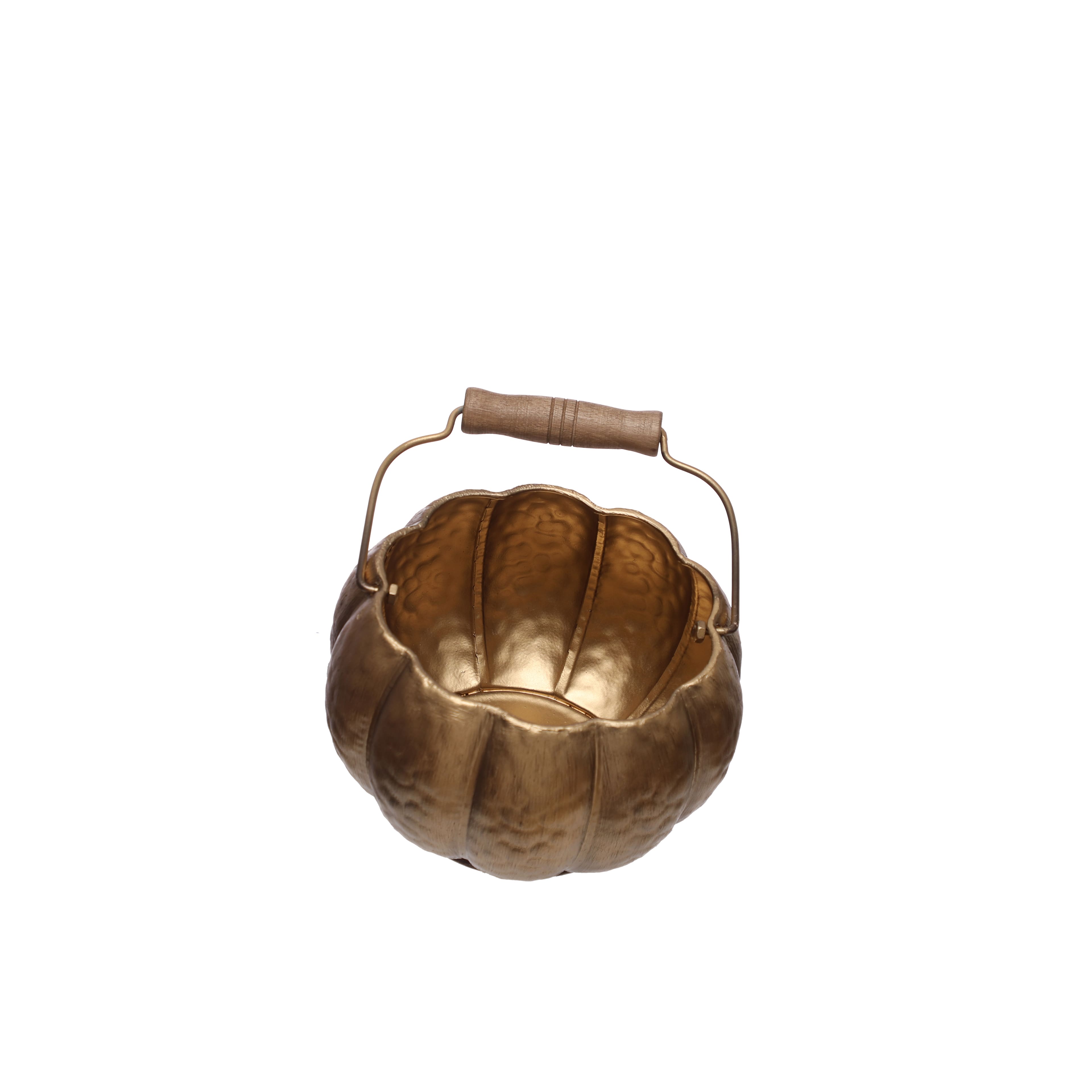 Gold Pumpkin Decorative Container by Ashland®