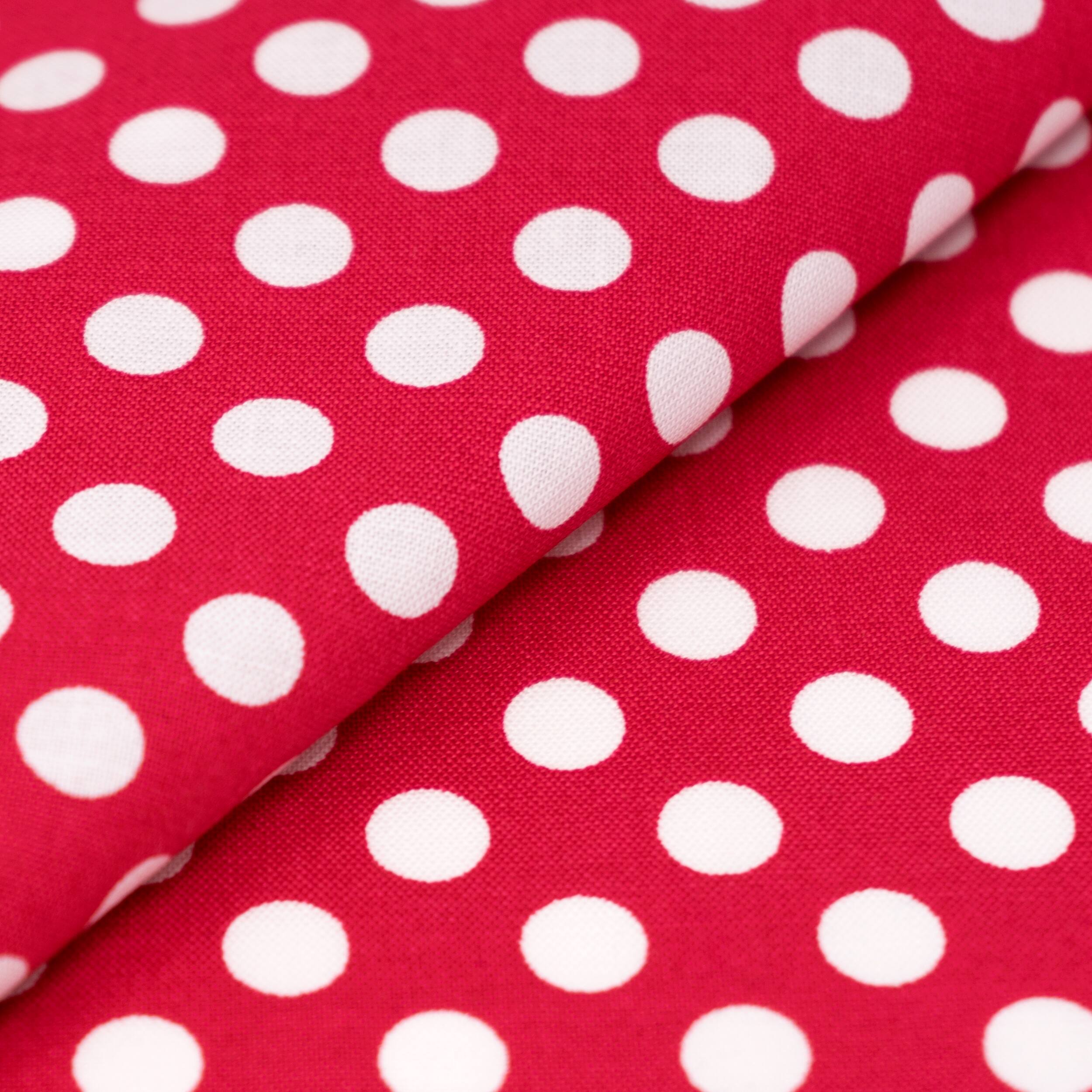 SINGER Patriotic Red Polka Dots Cotton Fabric