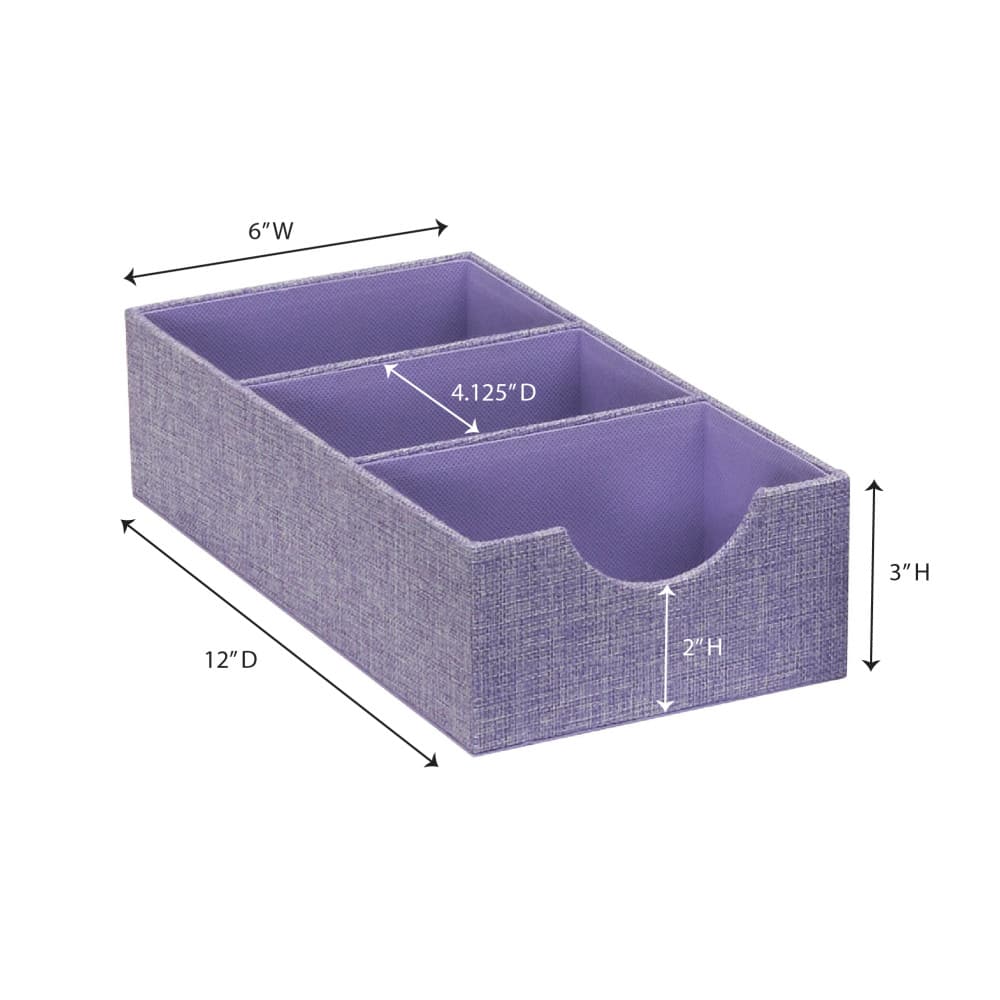 Household Essentials 3-Compartment Drawer Organizers, 2ct.