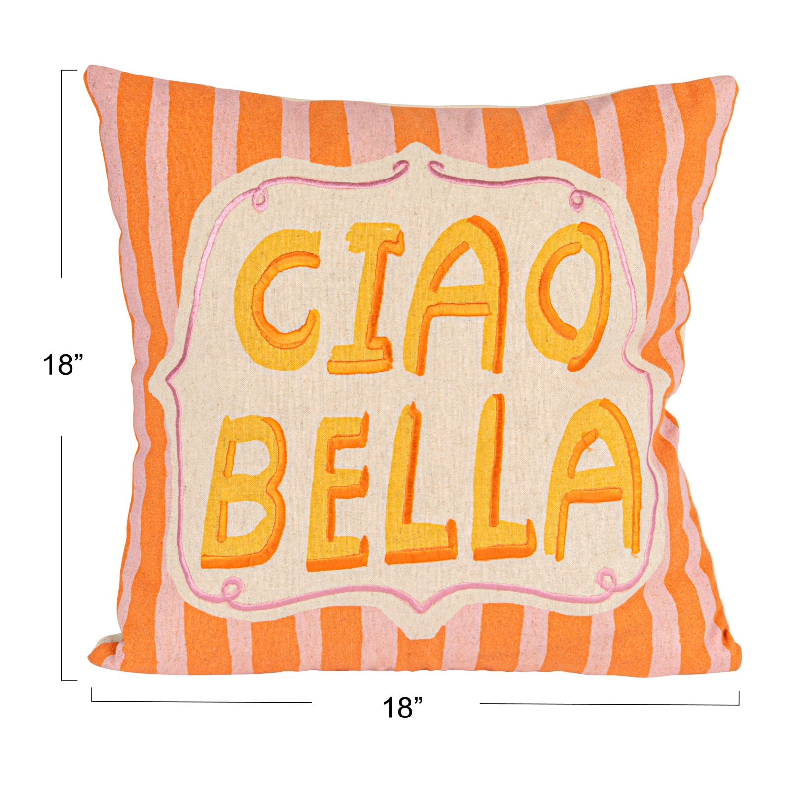 Hello Honey&#xAE; 18&#x22; Orange &#x26; Yellow Ciao Bella Accent Pillow