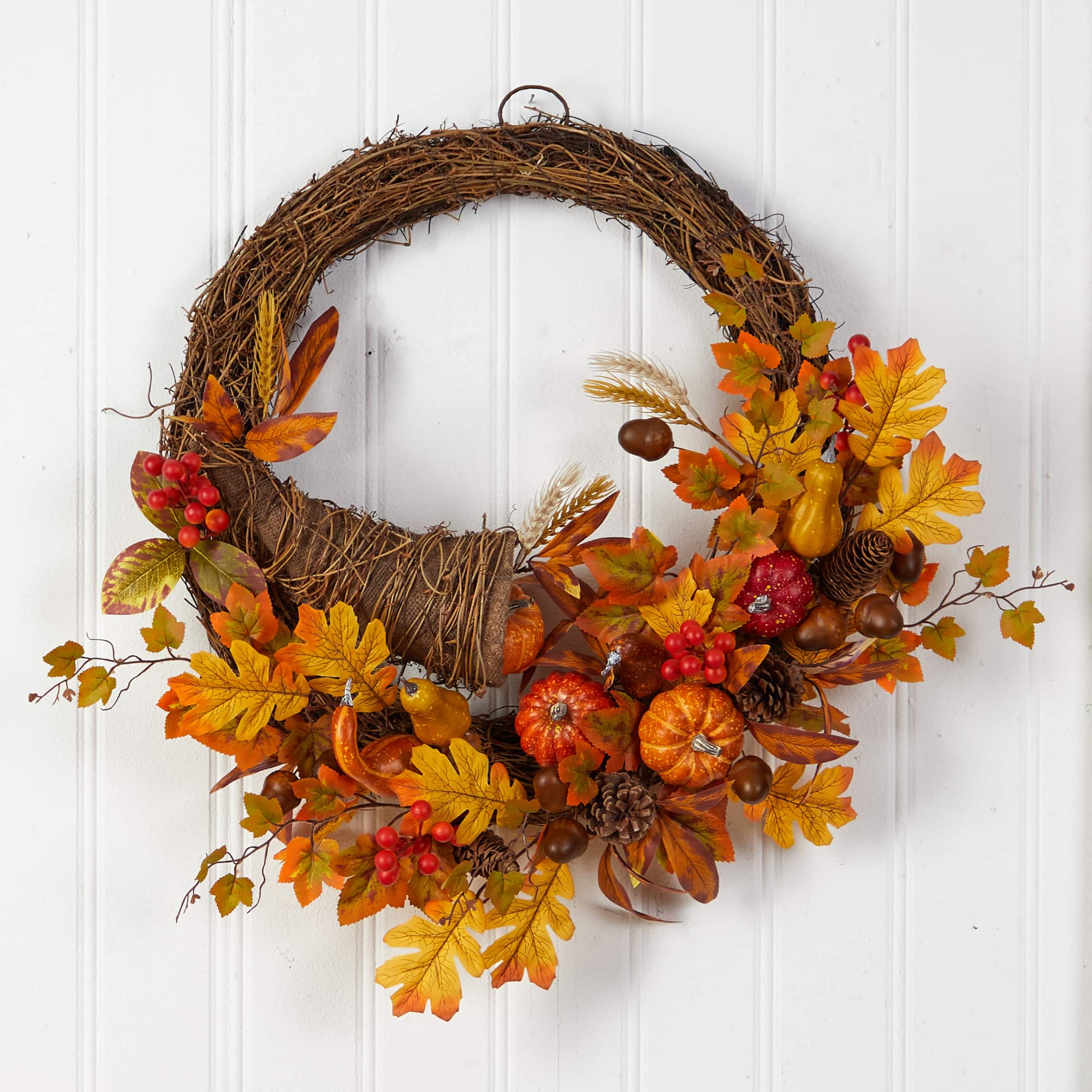 26&#x22; Autumn Cornucopia Fall Wreath