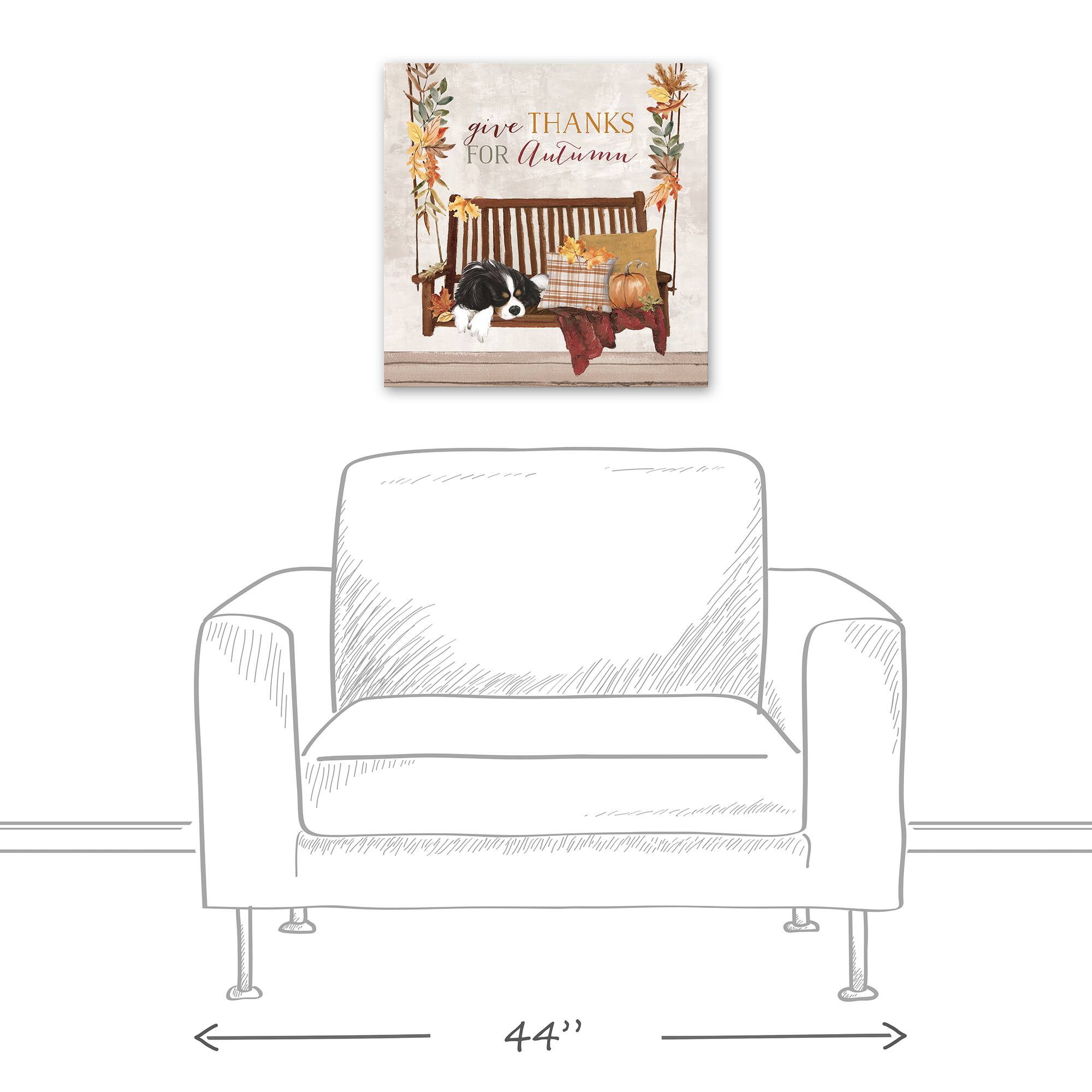 Autumn Porch Swing Canvas Wall Art
