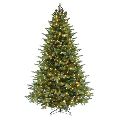 7.5 Ft. Pre-lit Linden Fir Artificial Christmas Tree, Dual-color Led 