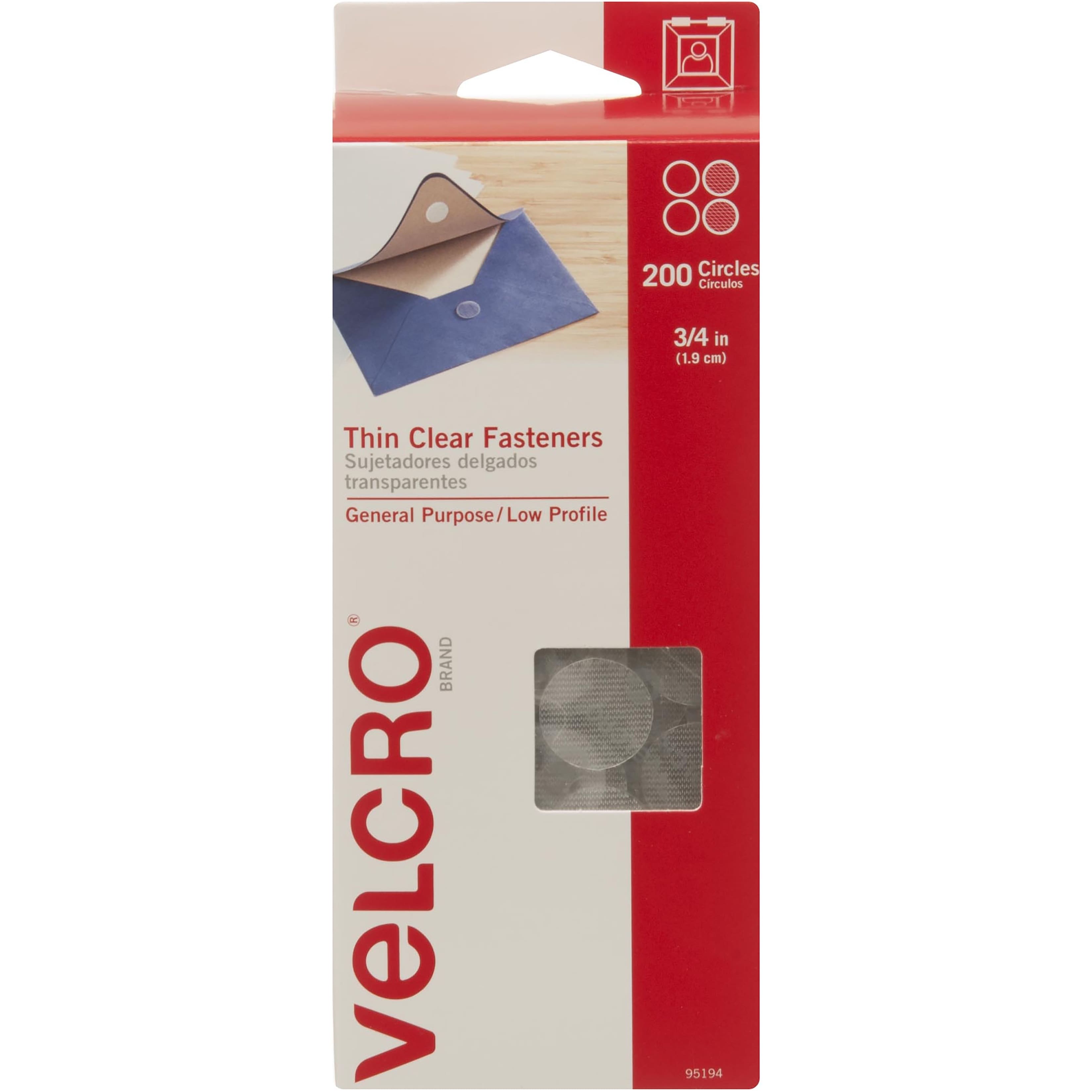VELCRO&#xAE; Brand 0.75&#x22; Clear Sticky Back Coins, 200ct.
