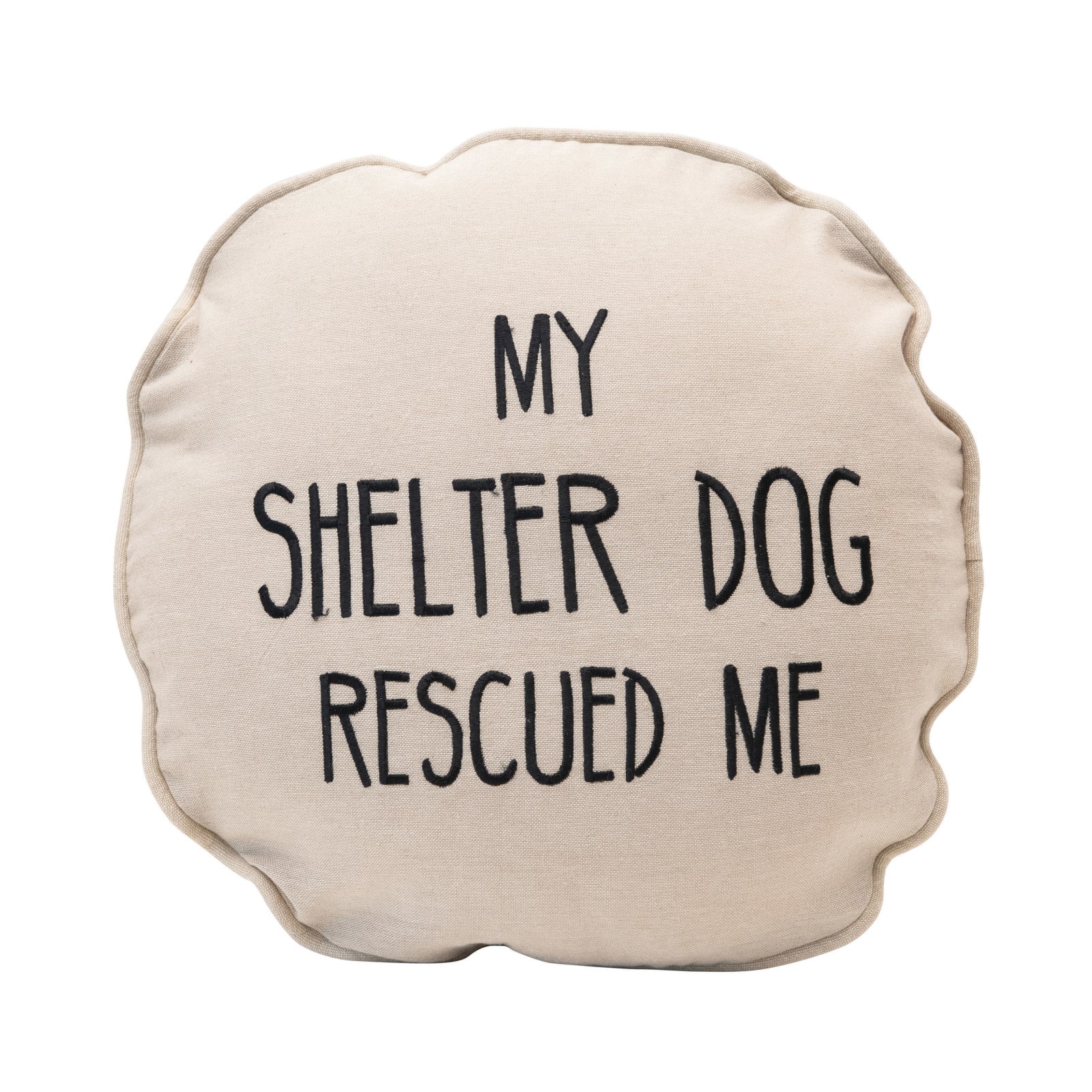 Natural & Black My Shelter Dog Rescued Me Pillow By Creative Co-Op | Michaels®