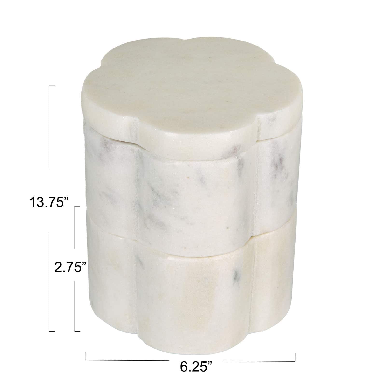 Hello Honey Elegant White Marble Pinch Pot with Lid