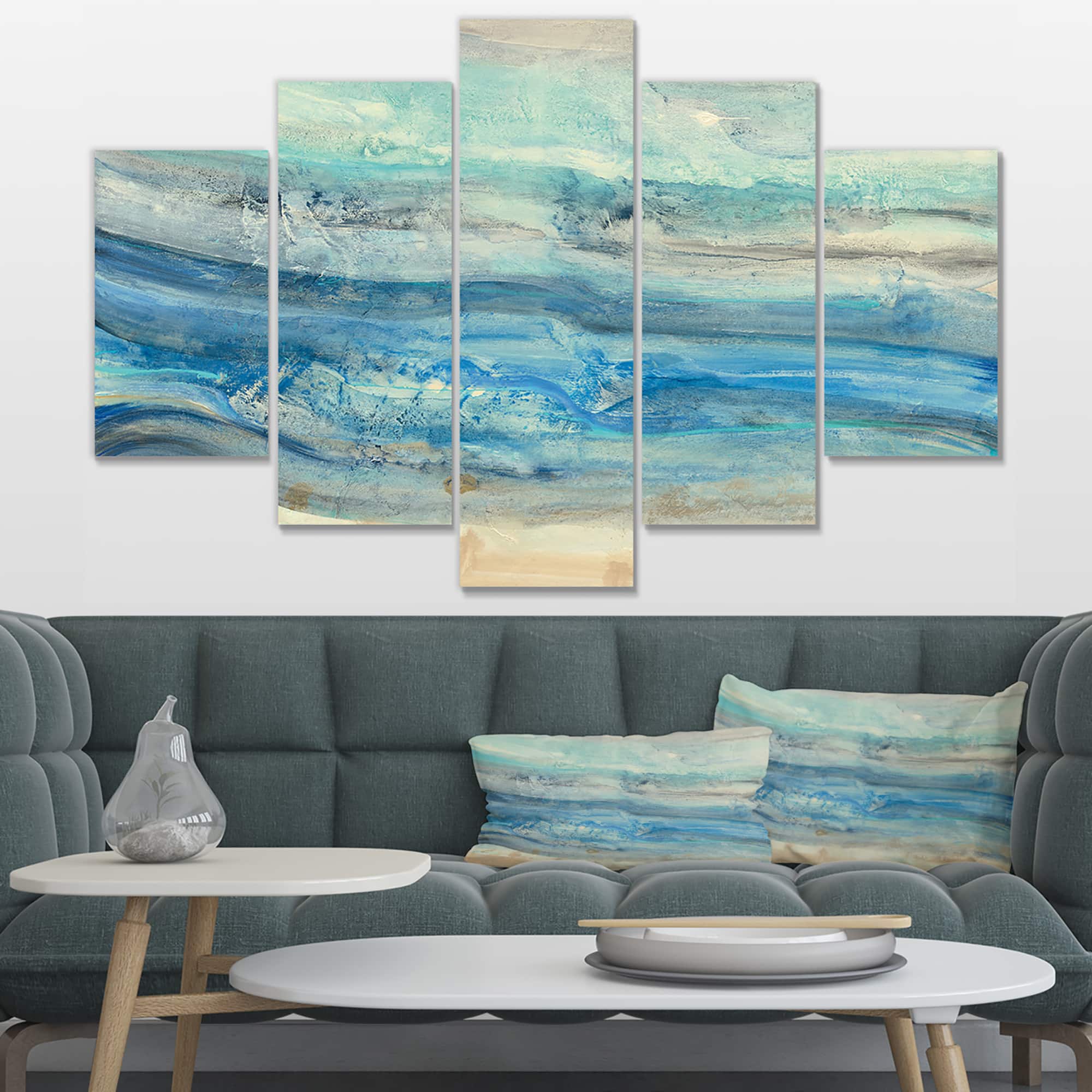 Designart - Ocean Mineral Waves - Nautical & Coastal Canvas Art