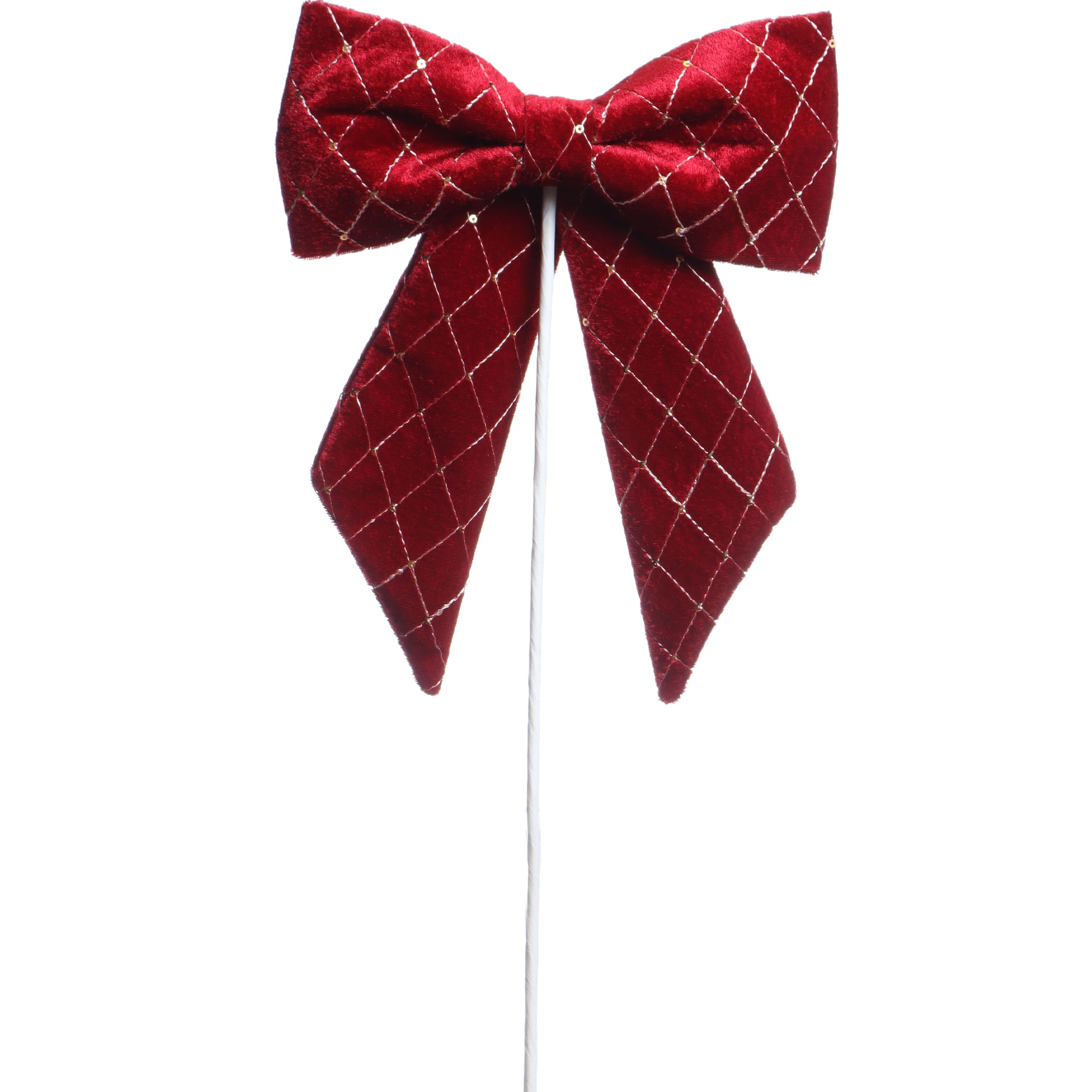 24.5&#x22; Red Velvet Sequin Bow Stem by Ashland&#xAE;