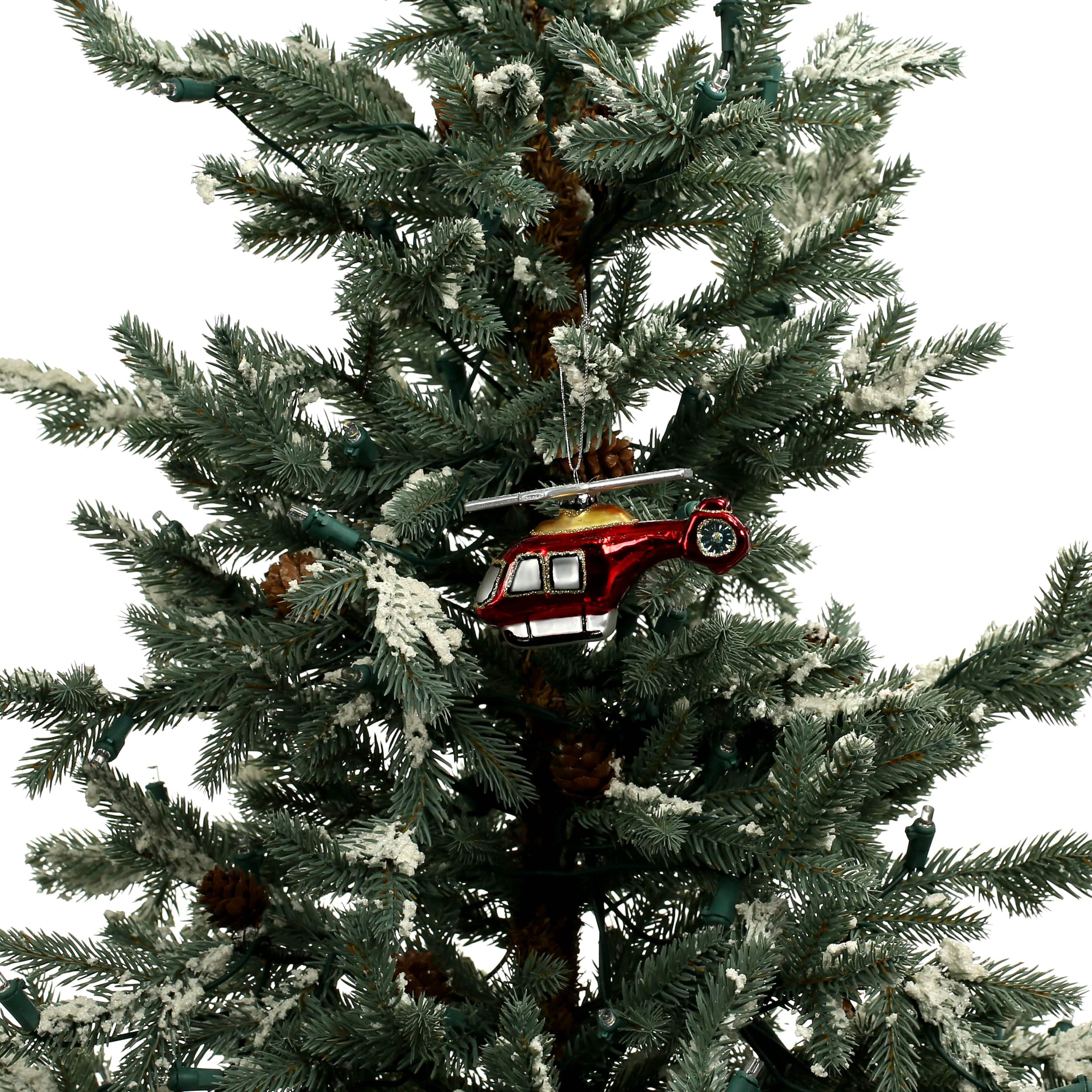 4&#x22; Red Helicopter Glass Ornament by Ashland&#xAE;