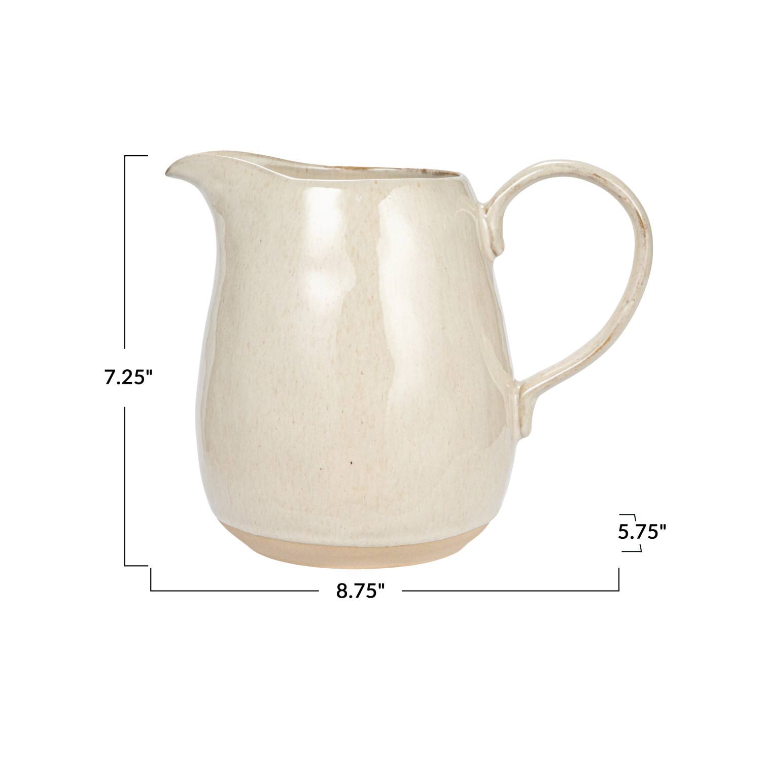 Hello Honey® 64oz. Cream Speckled Reactive Glaze Stoneware Pitcher