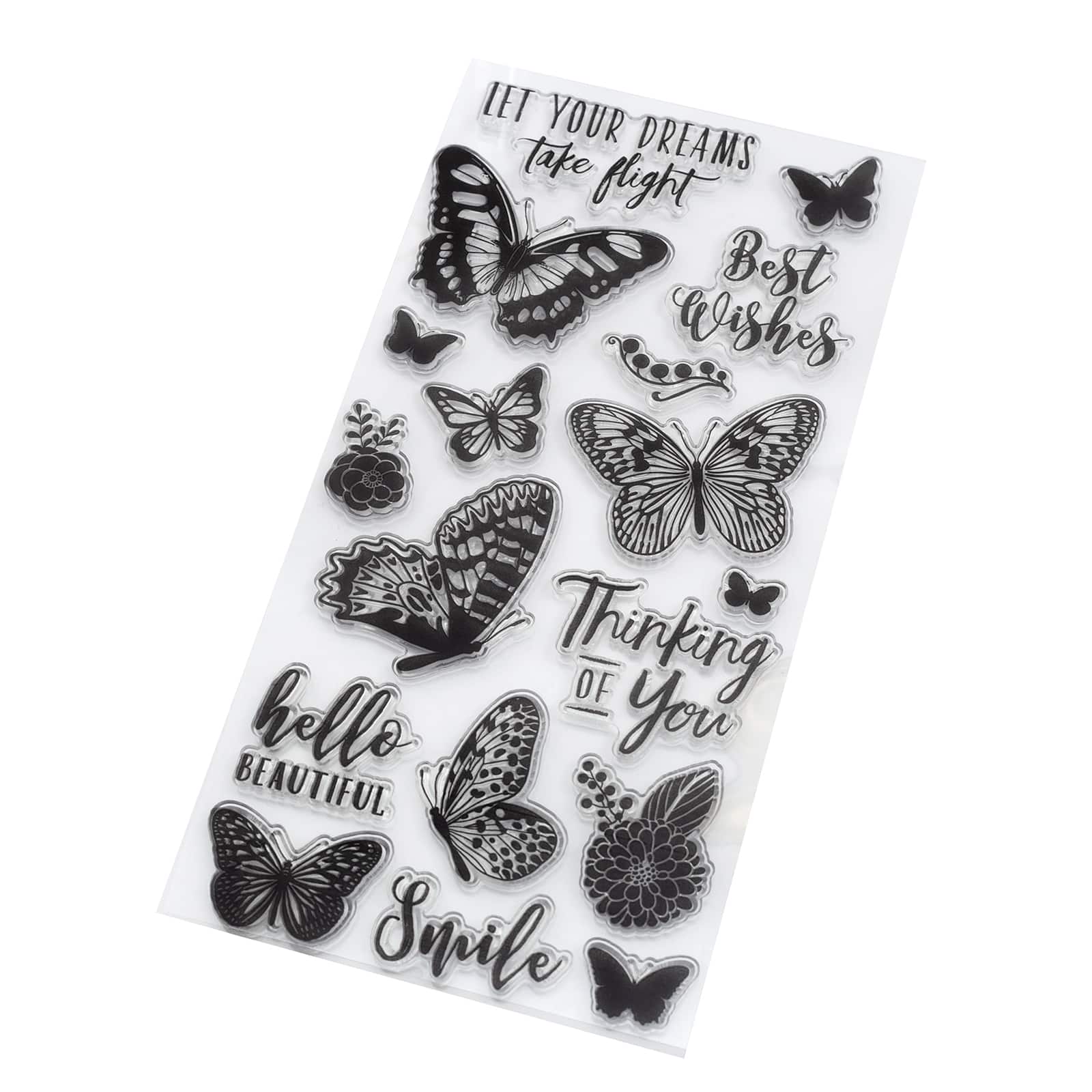 Deep Red Cling Stamps #3805 NEW -- Butterfly Fashion