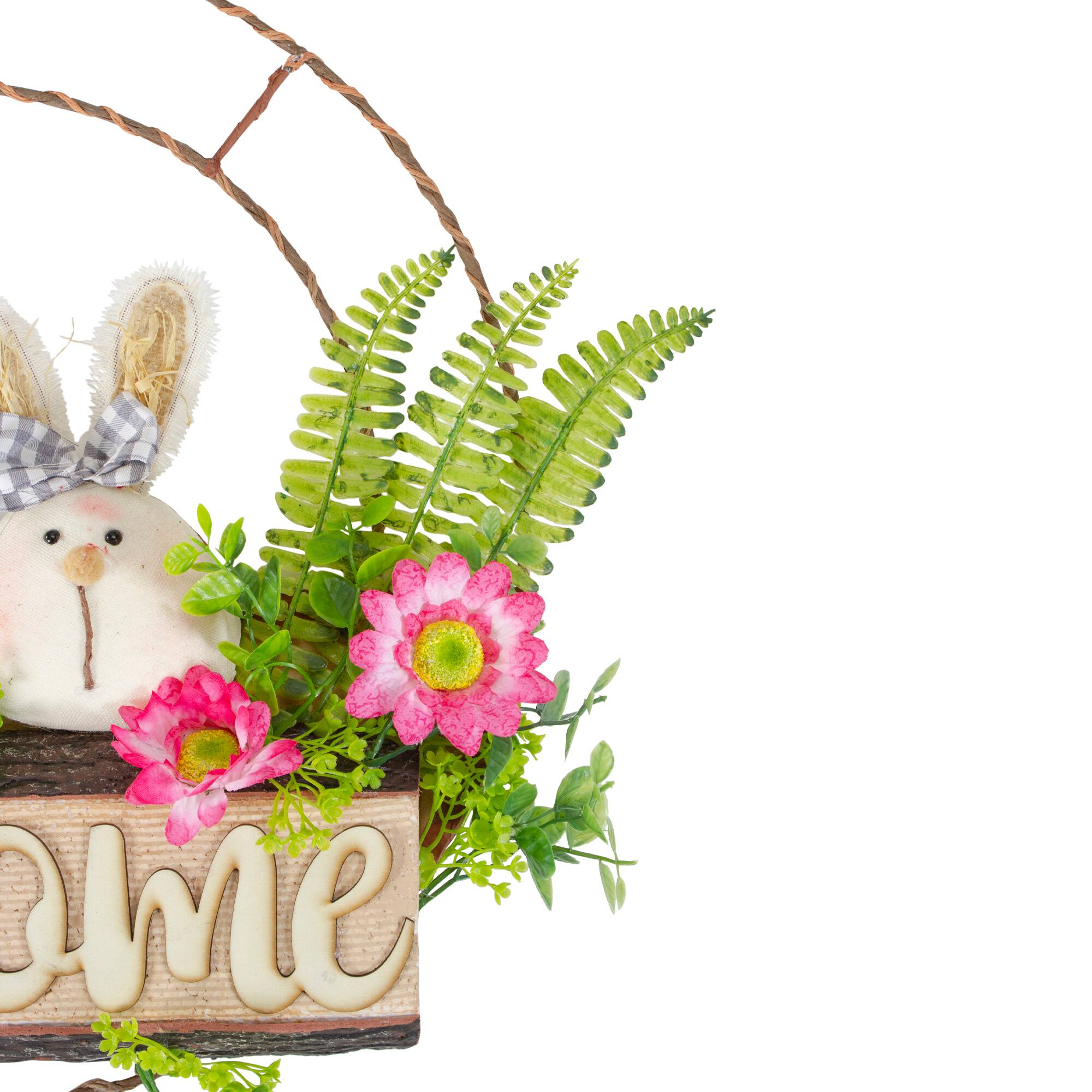 19" Easter Bunny Couple Welcome Wreath