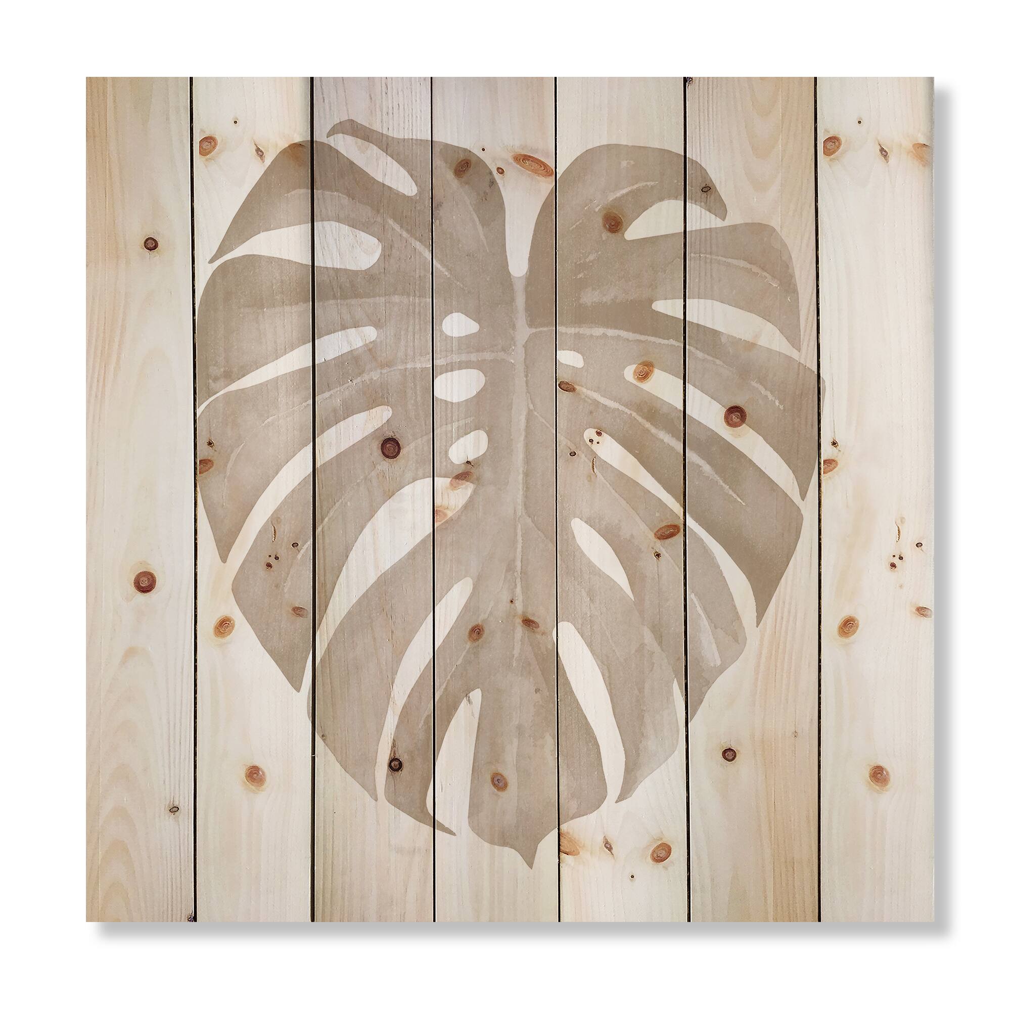 Designart - Ivory Pastel Monstera Heart Shaped Tropical Leaf