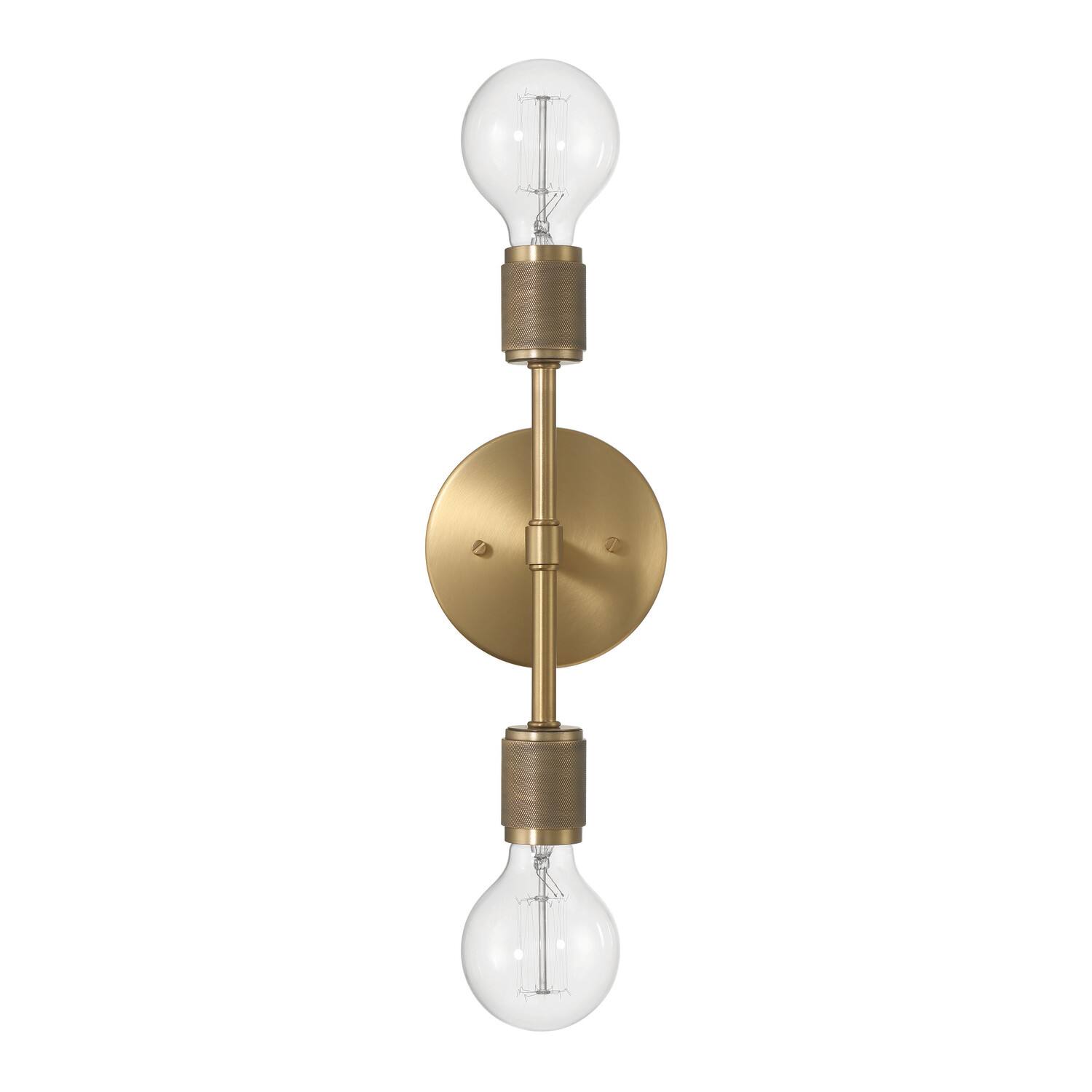 Hello Honey® Maxim 19" Gold Modern Minimalist Metal Exposed 2-Bulb Wall Sconce