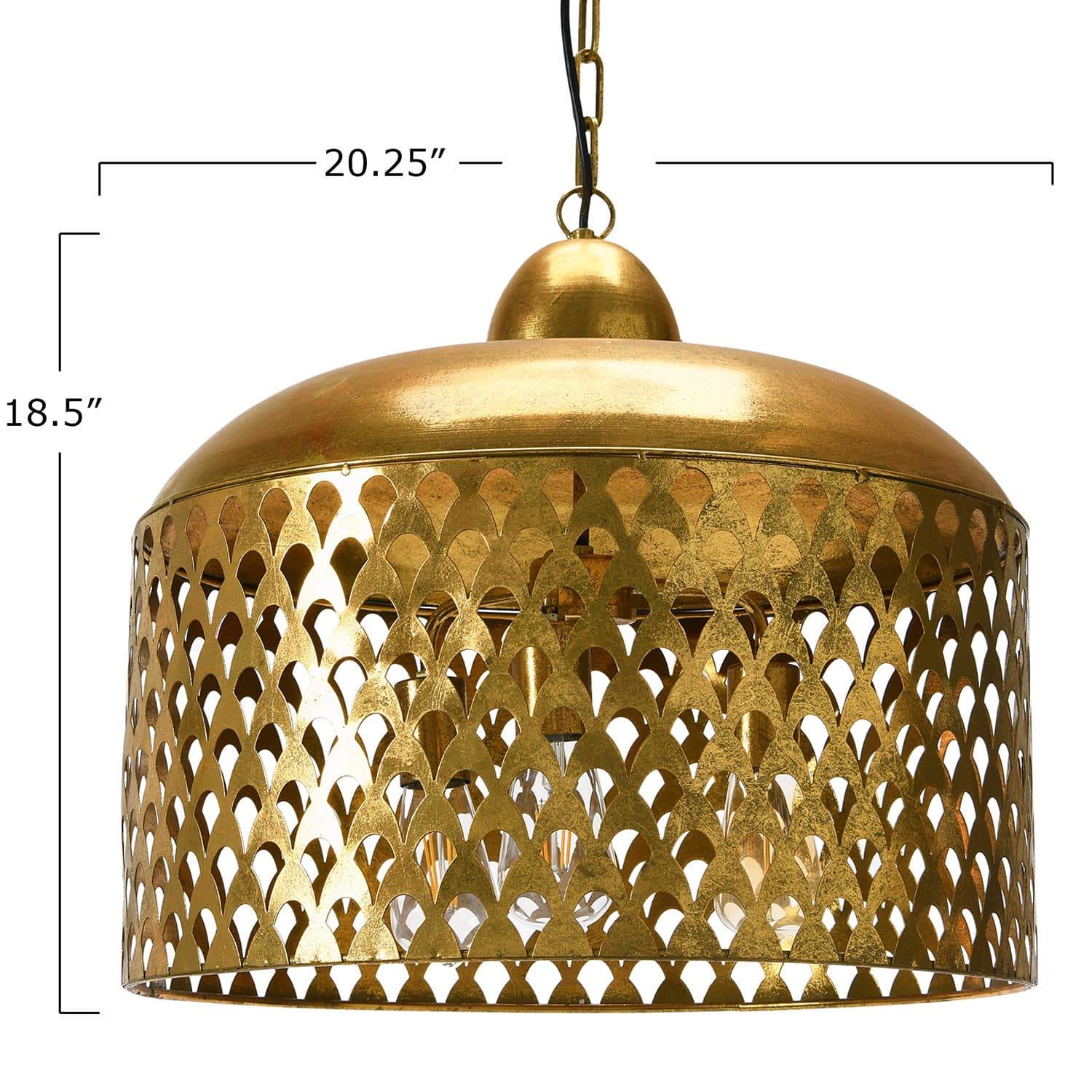 Hello Honey&#xAE; 20&#x22; Vintage Brushed Gold Metal Ceiling Light