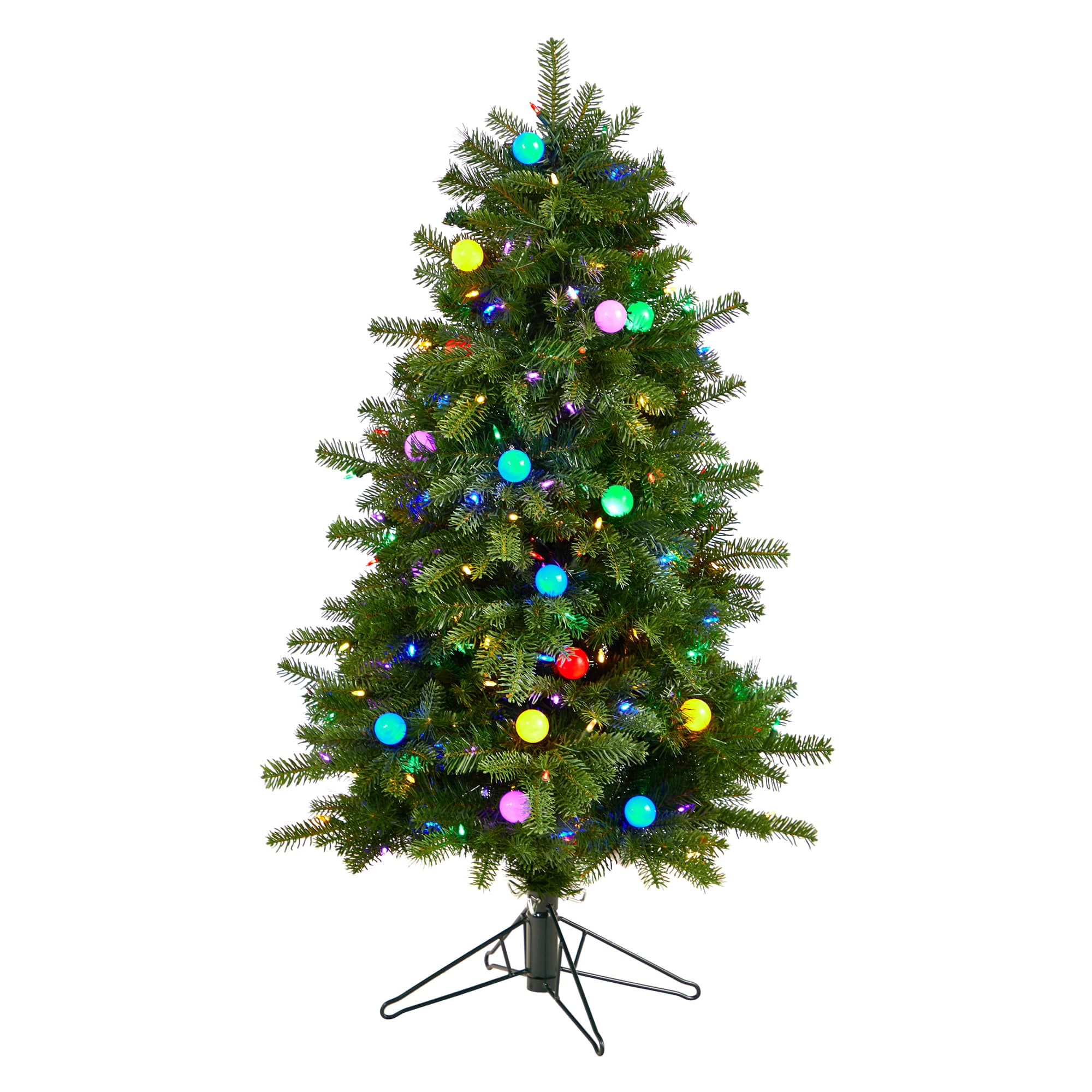 4ft. Pre-Lit Montana Mountain Fir Artificial Christmas Tree, Multicolor ...